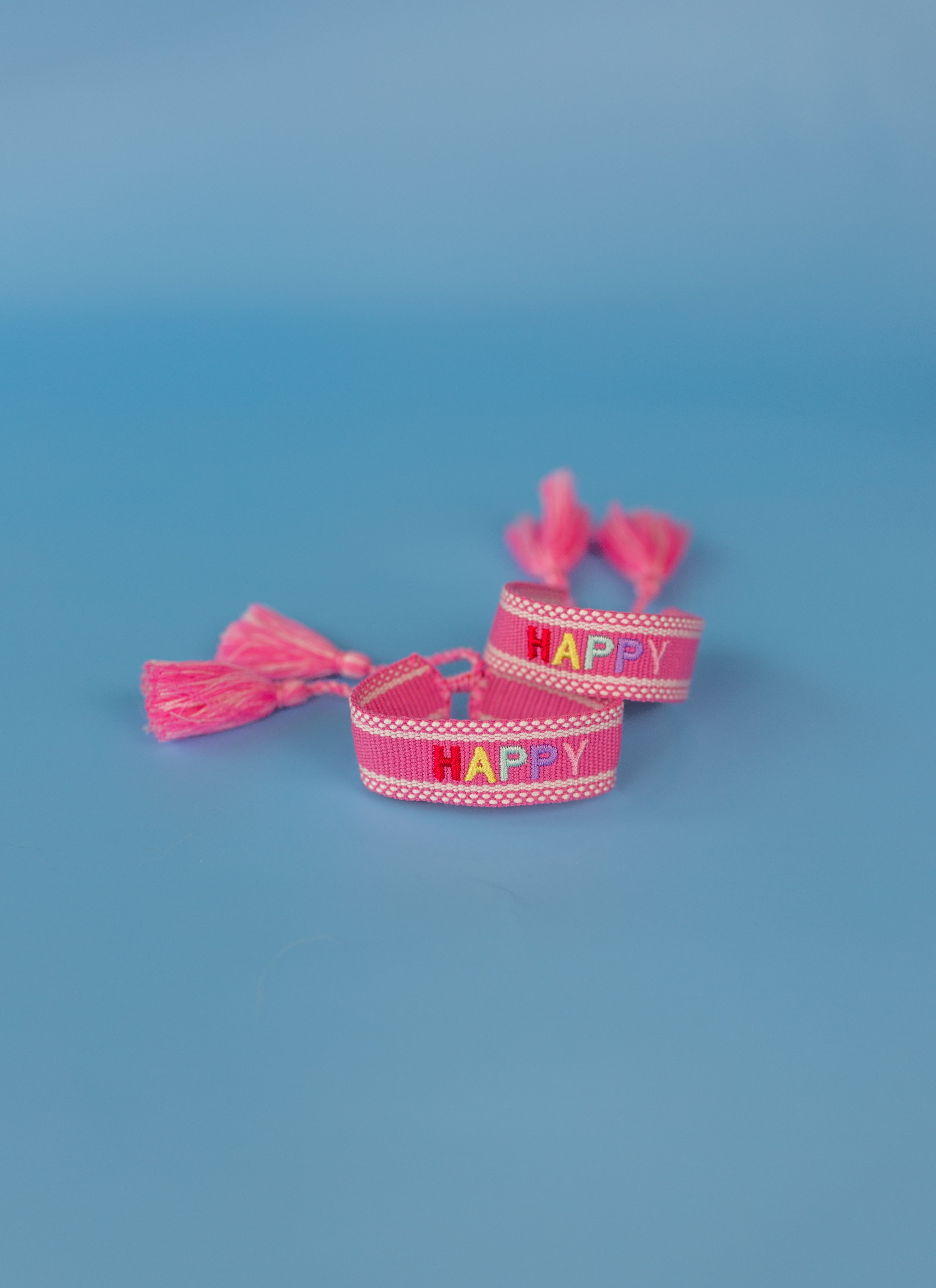 Happy Embroidered Bracelet