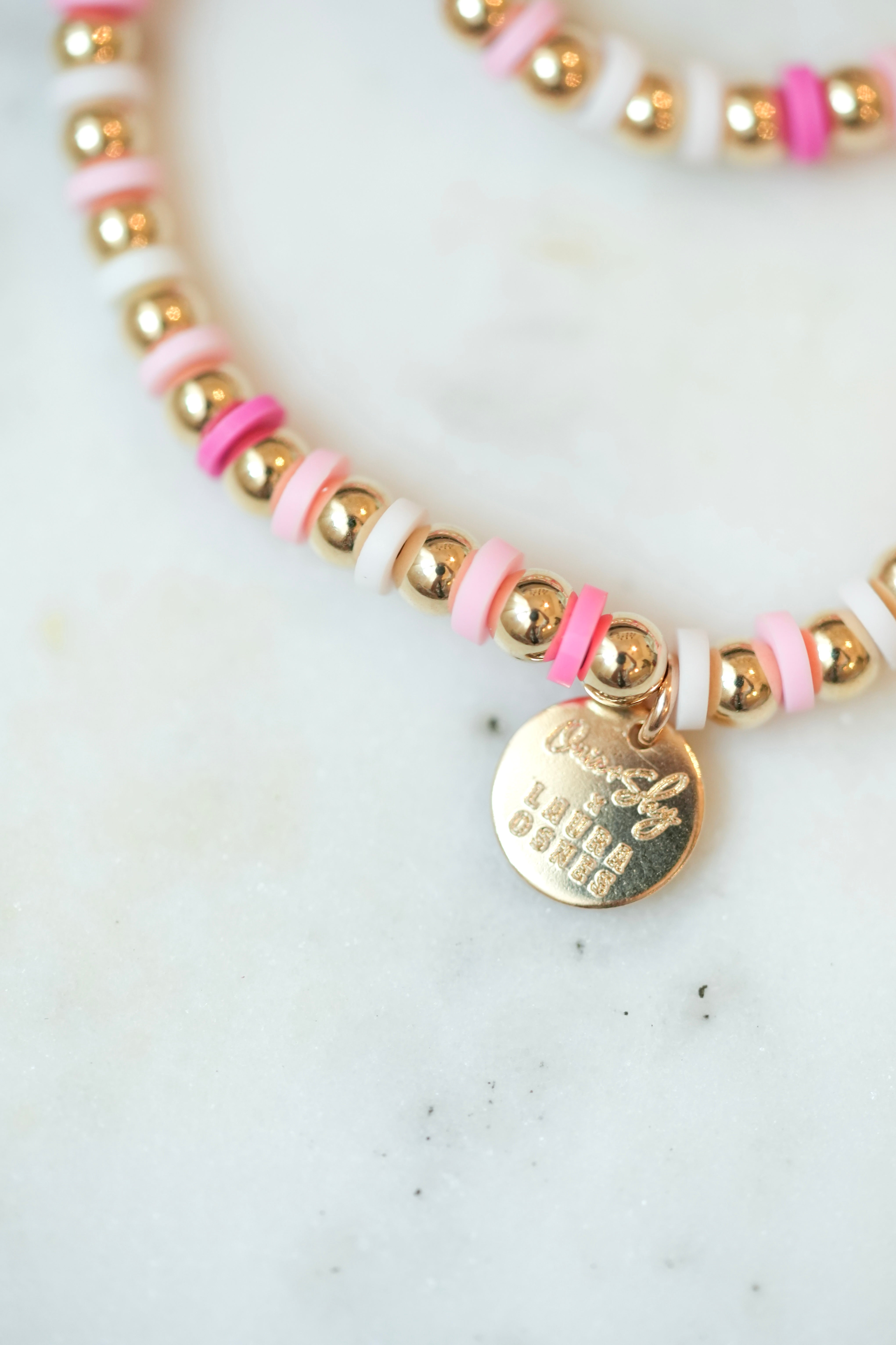 Laura Osnes Pink Gold Filled Beaded Bracelet