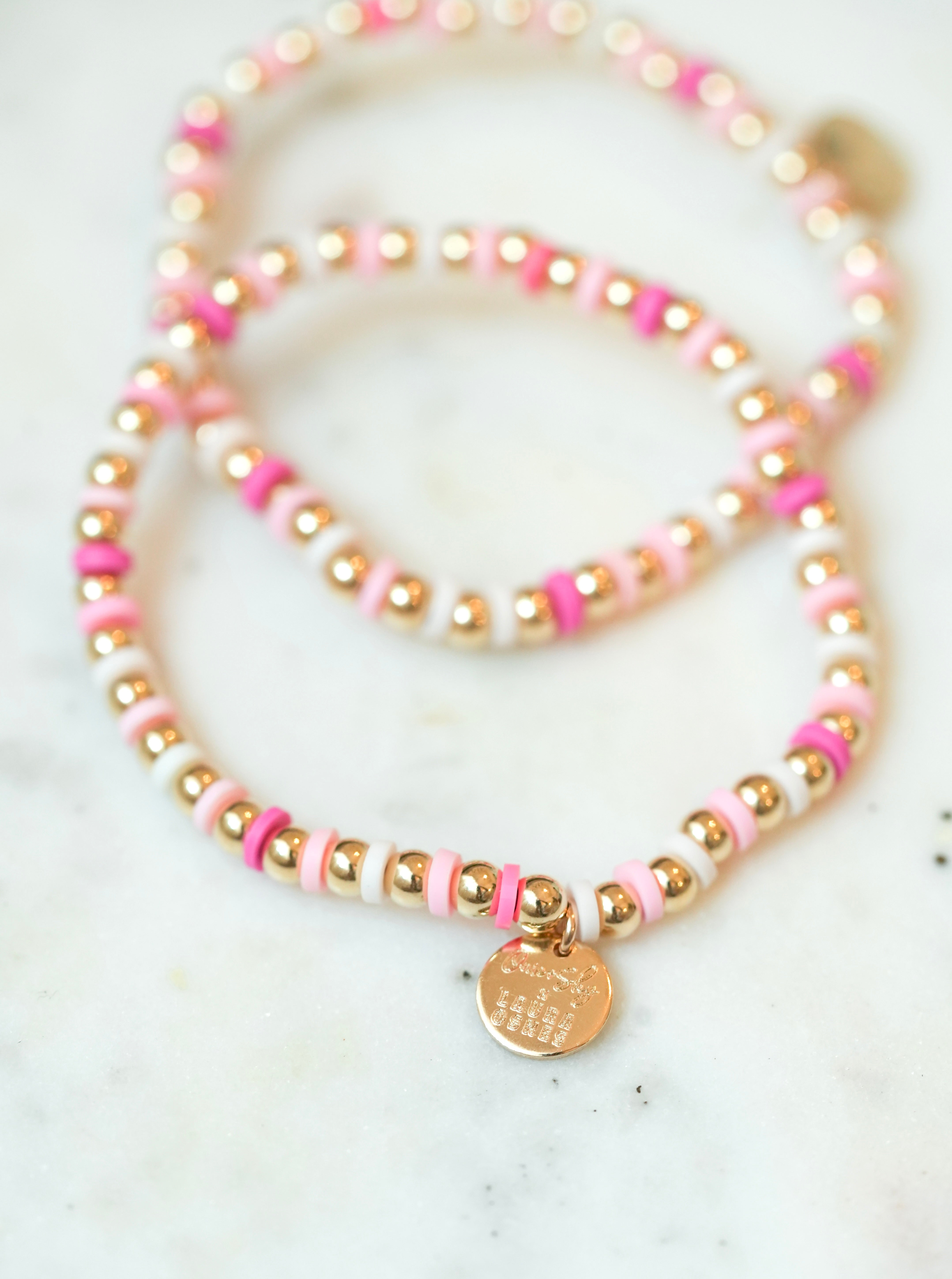 Laura Osnes Pink Gold Filled Beaded Bracelet