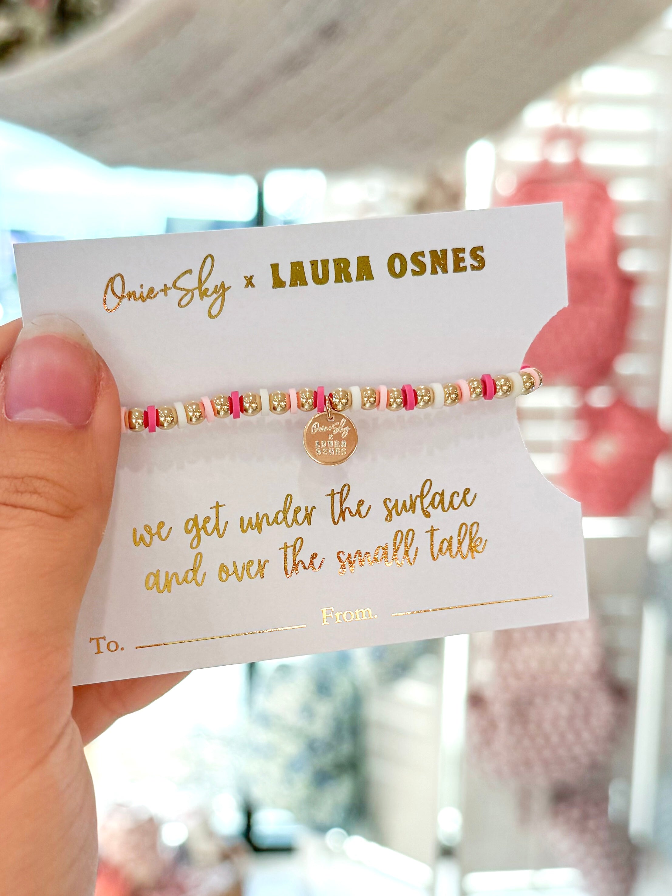 Laura Osnes Pink Gold Filled Beaded Bracelet