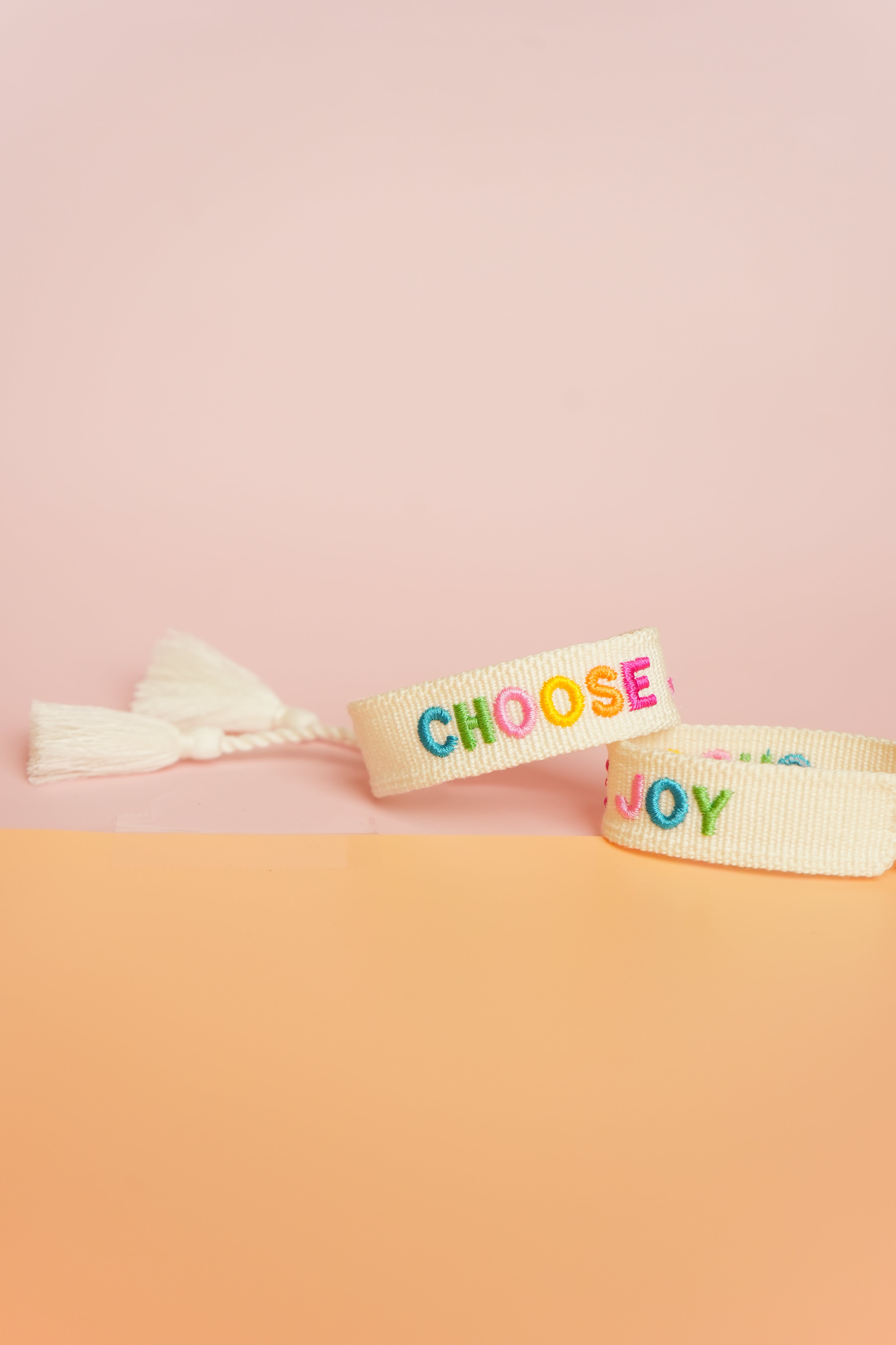 Choose Joy Embroidered Bracelet
