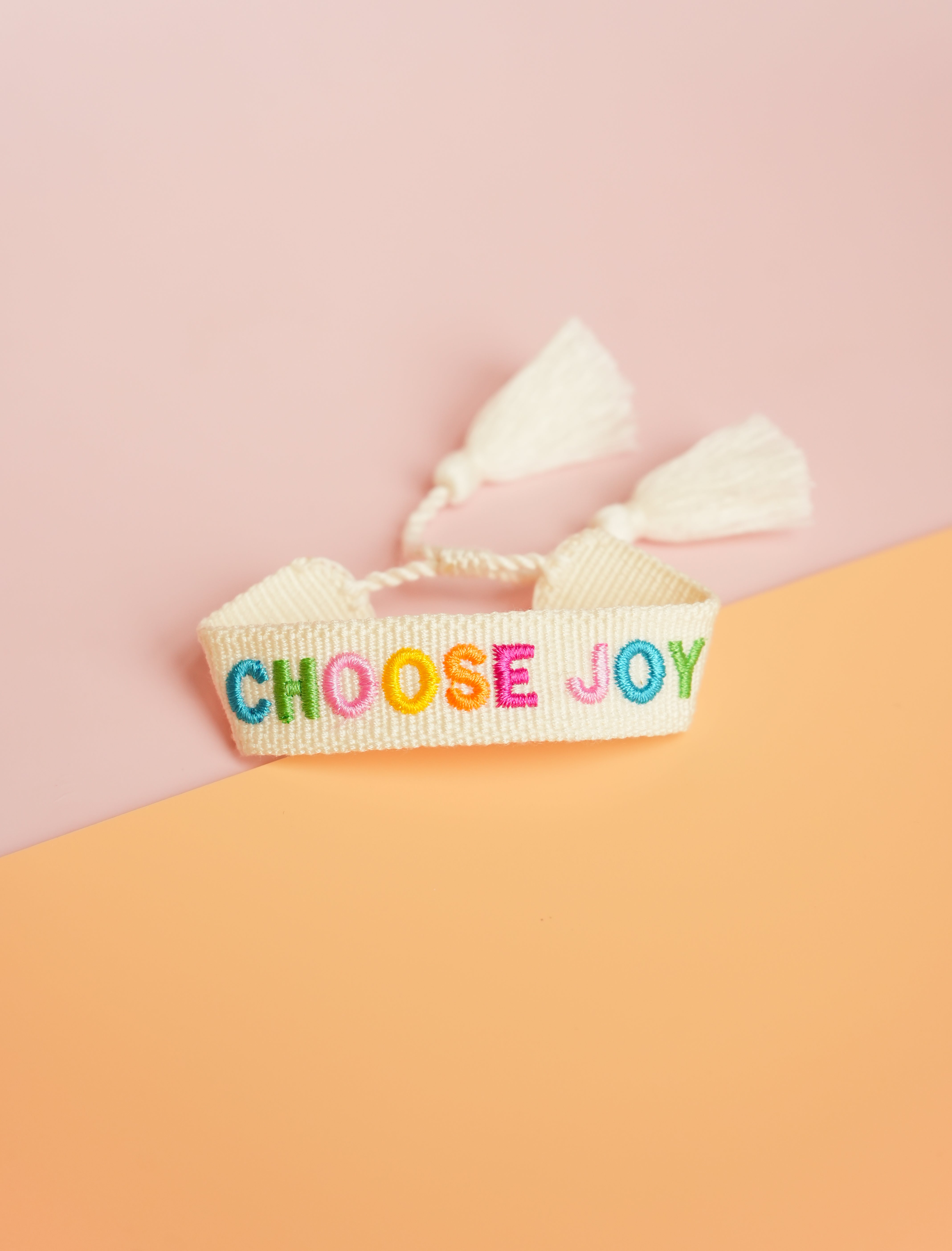 Choose Joy Embroidered Bracelet