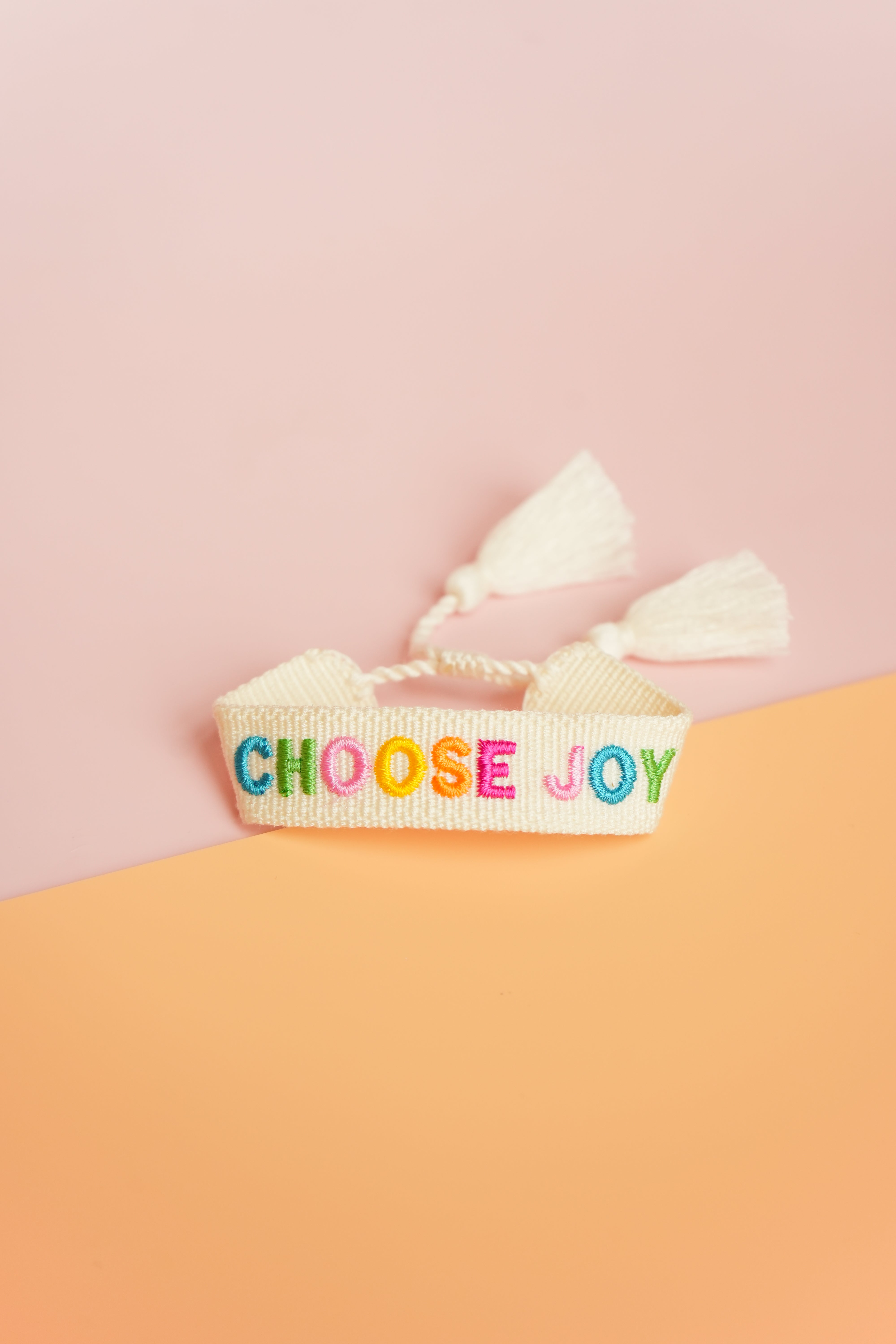 Choose Joy Embroidered Bracelet