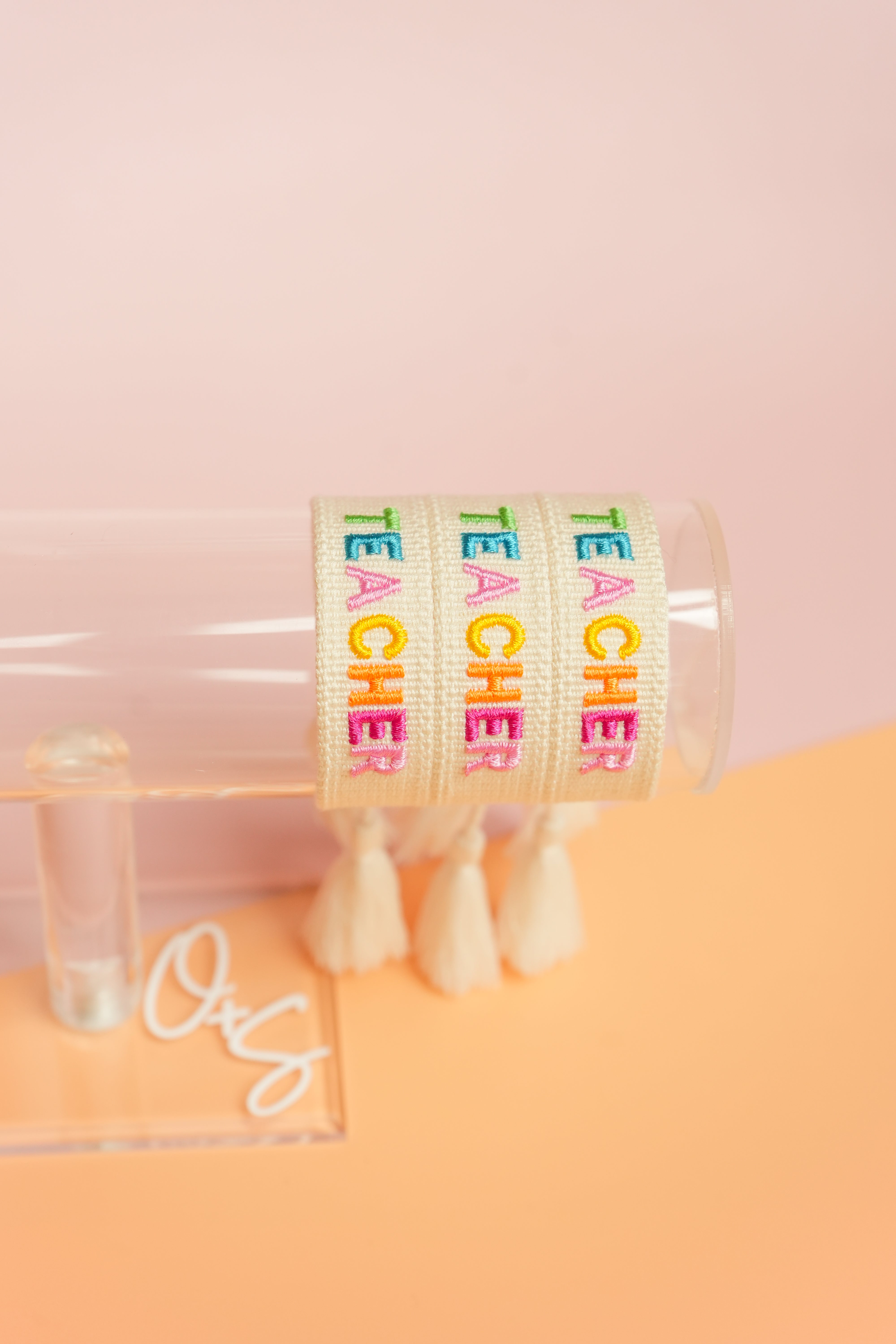Teacher Embroidered Bracelet