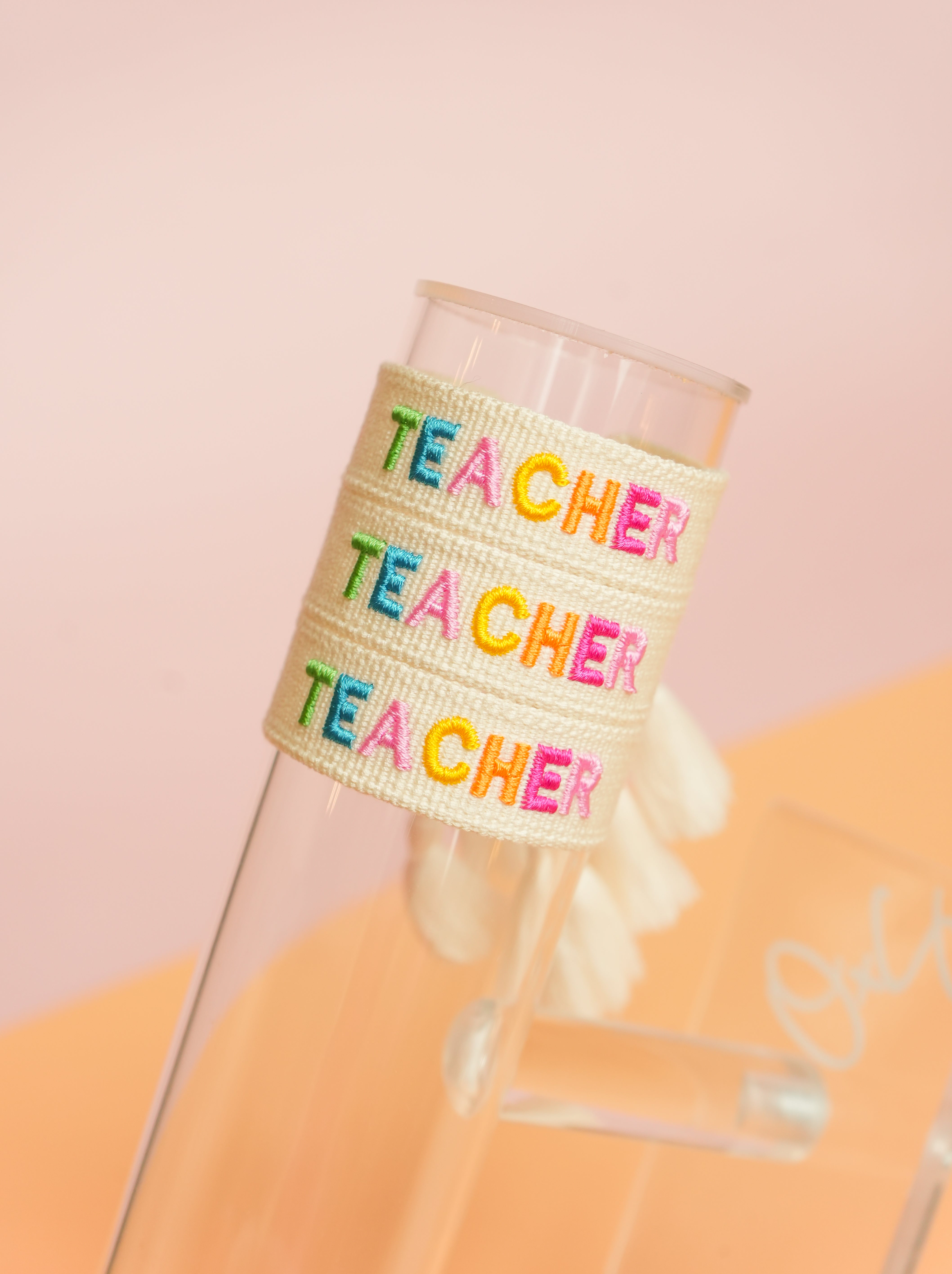 Teacher Embroidered Bracelet