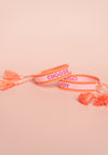 Pink Choose Joy Embroidered Bracelet