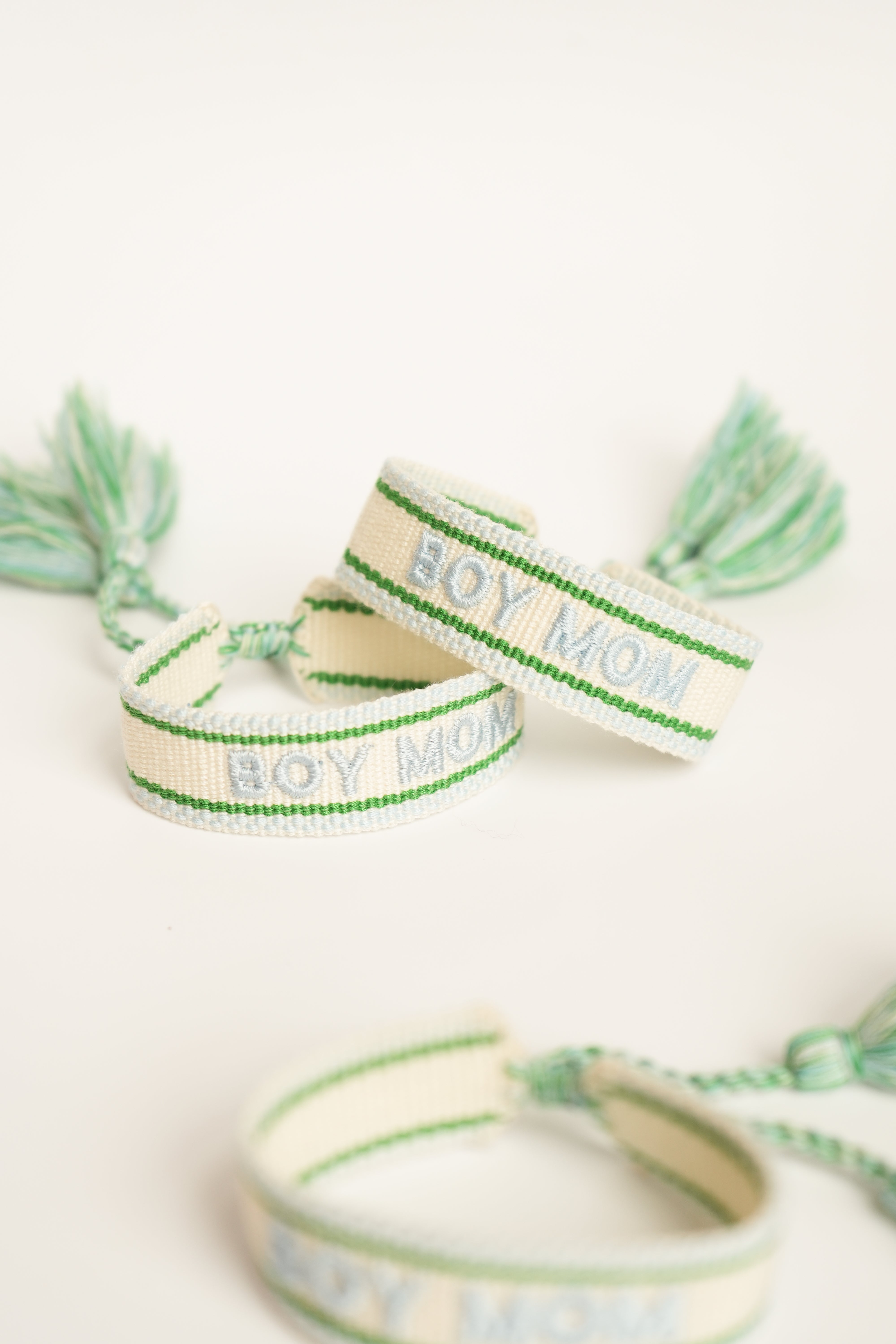 Boy Mom Embroidered Bracelet