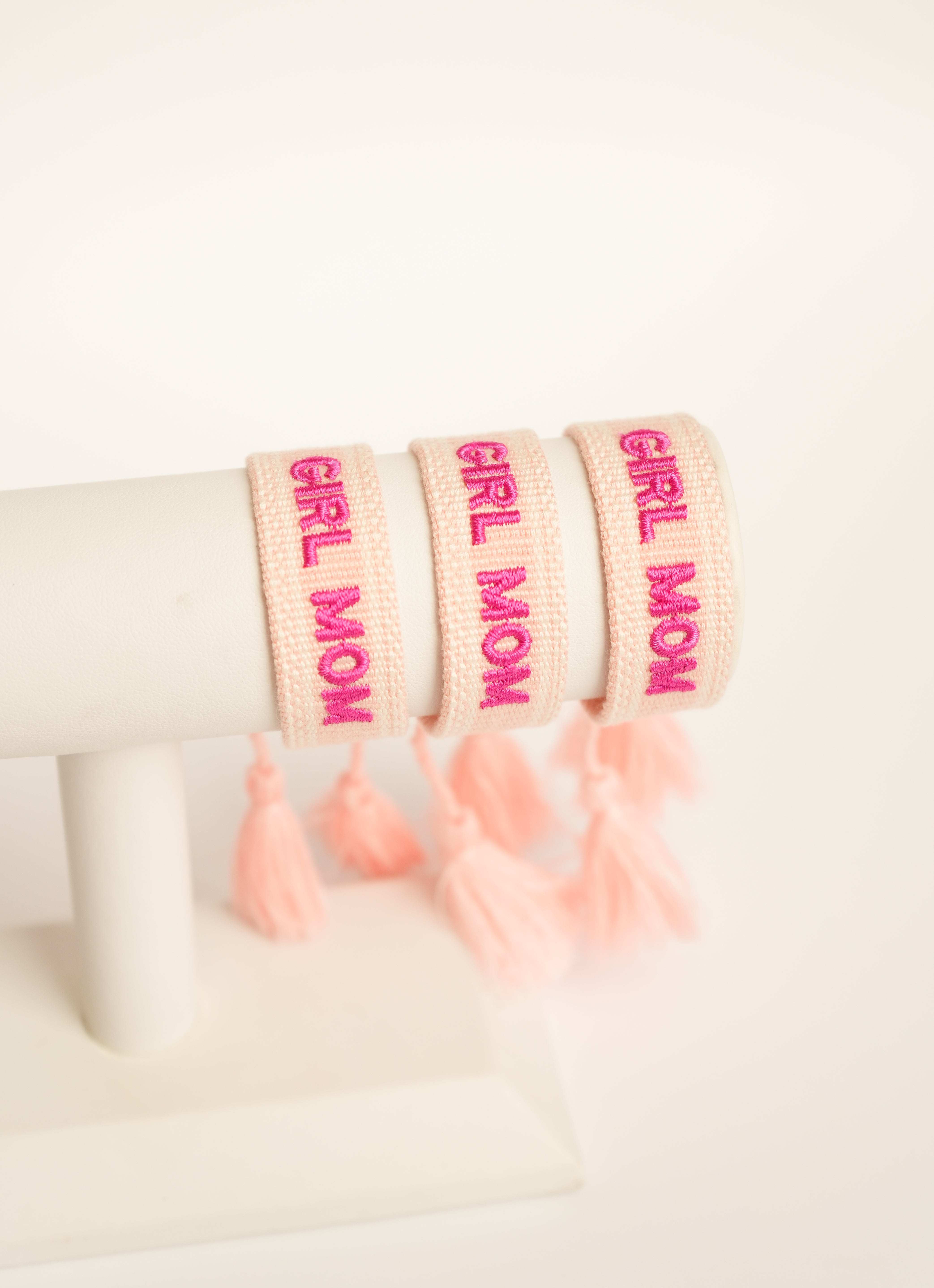 Girl Mom Embroidered Bracelet