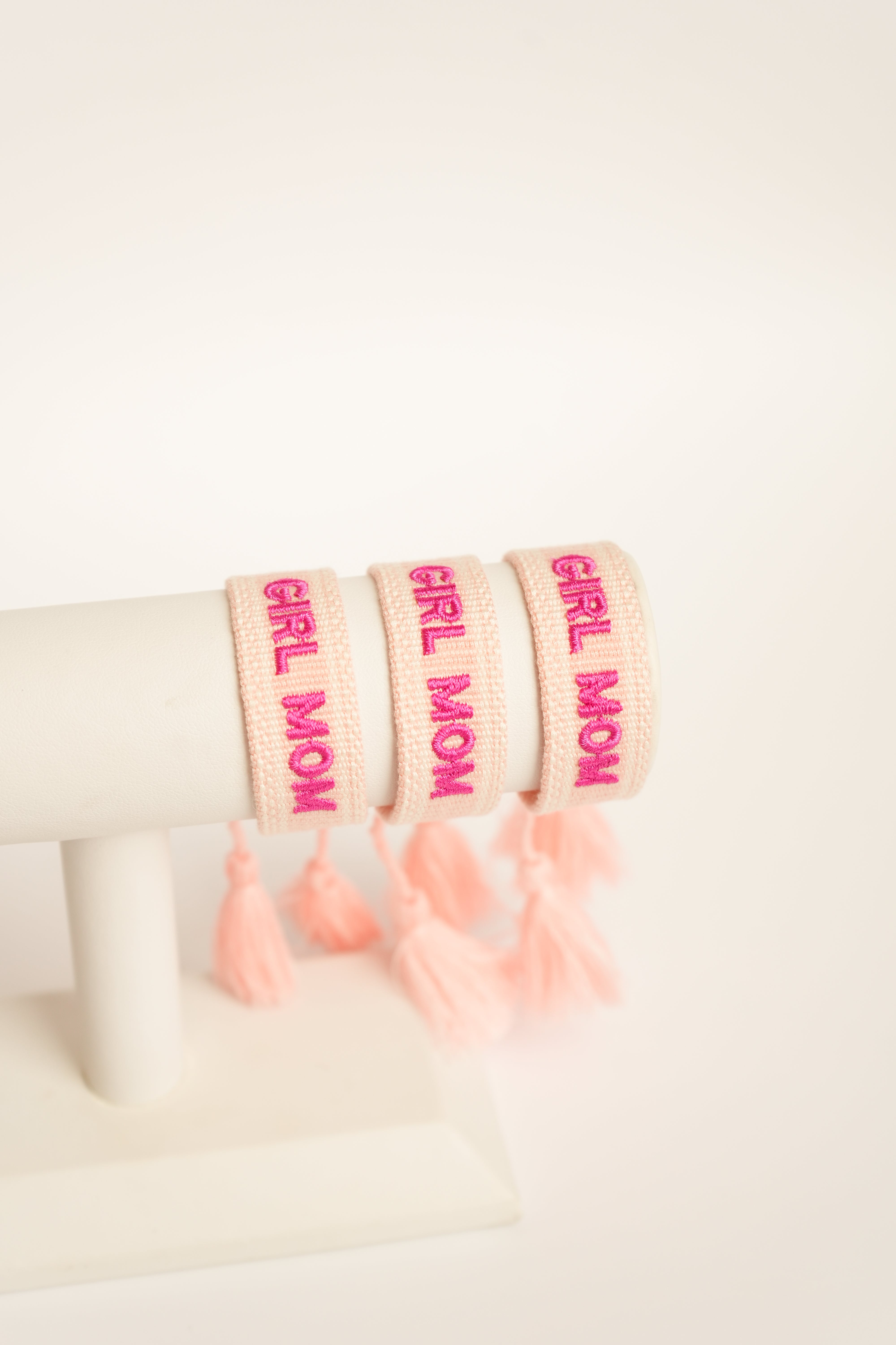 Girl Mom Embroidered Bracelet