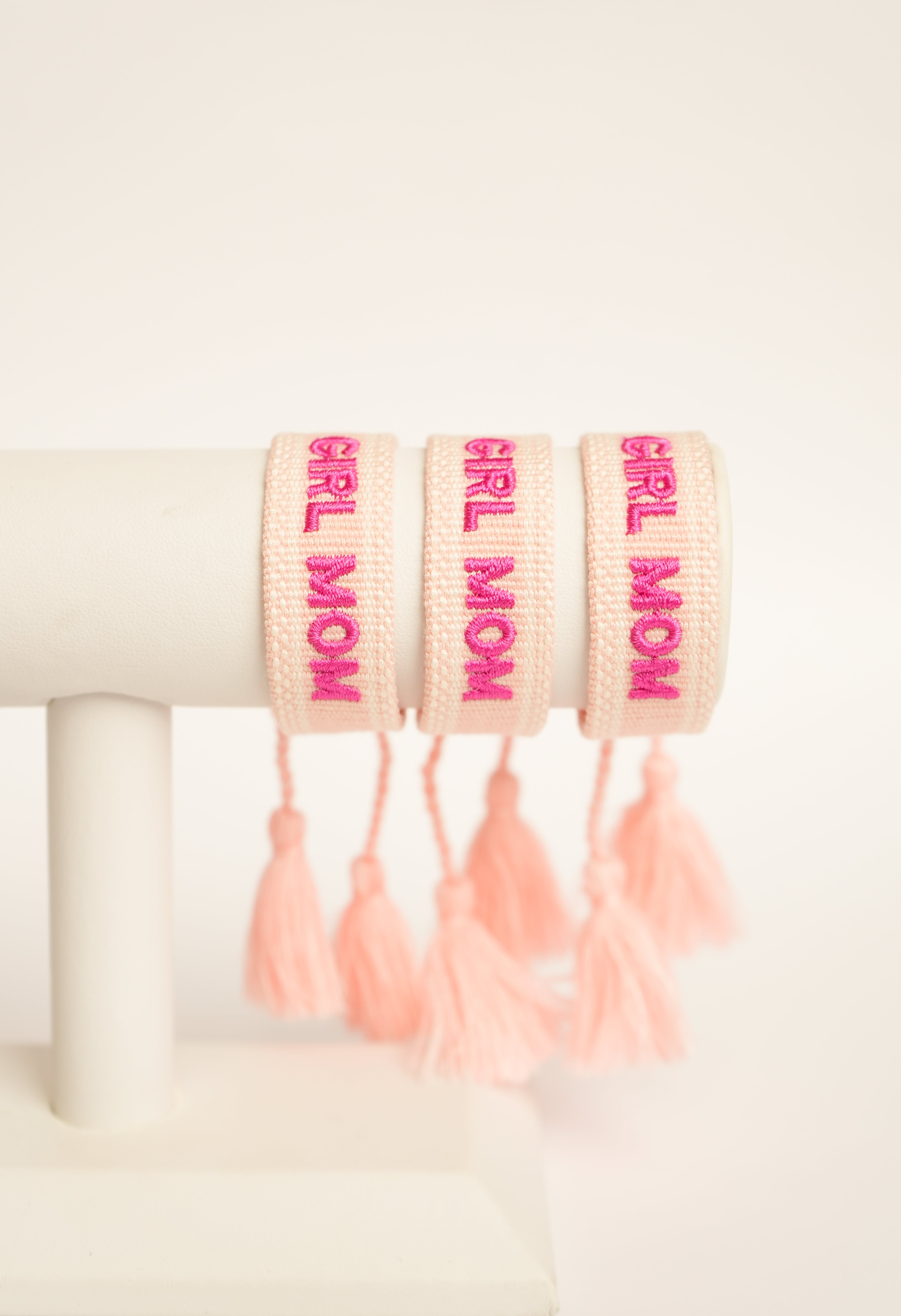 Girl Mom Embroidered Bracelet