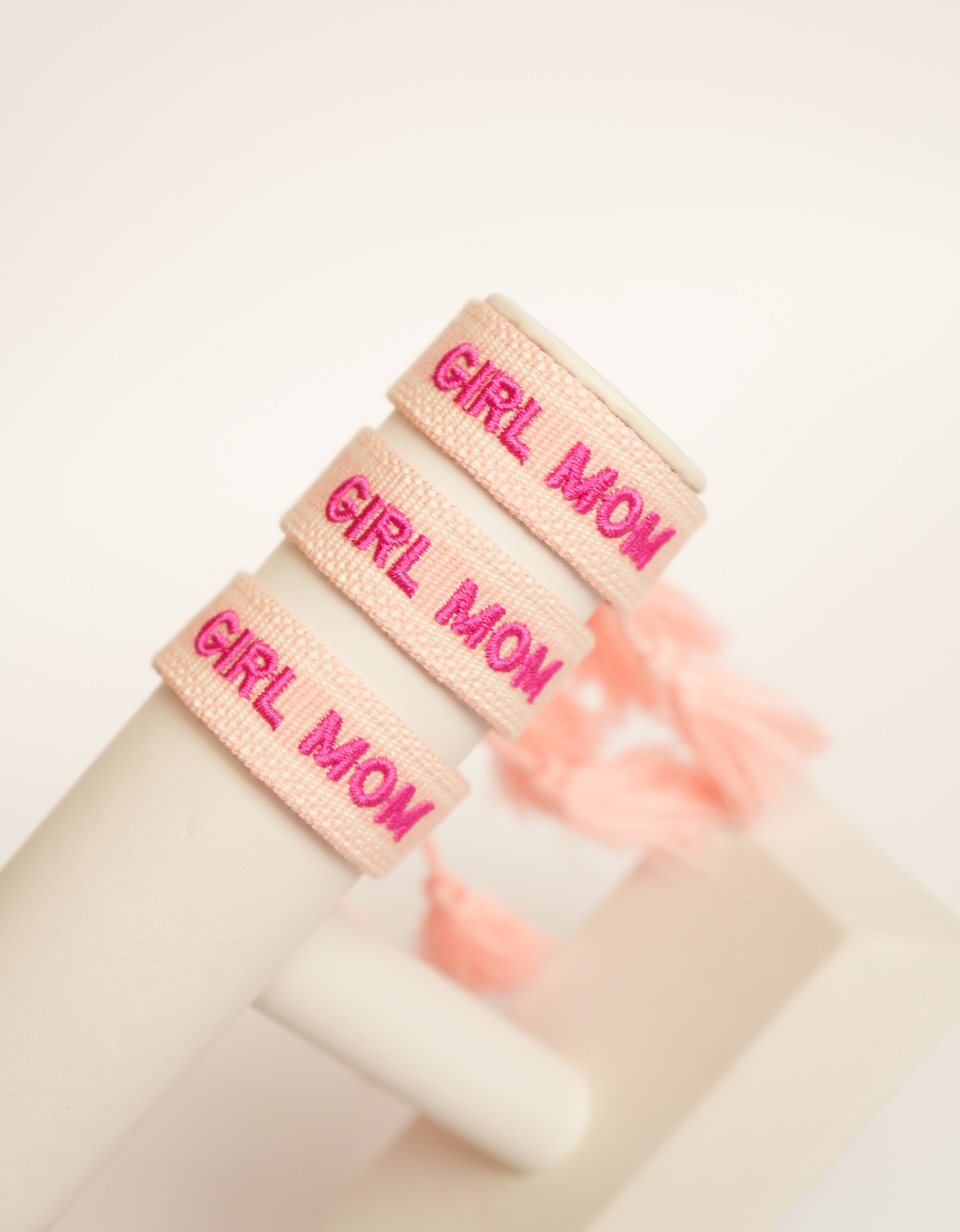Girl Mom Embroidered Bracelet