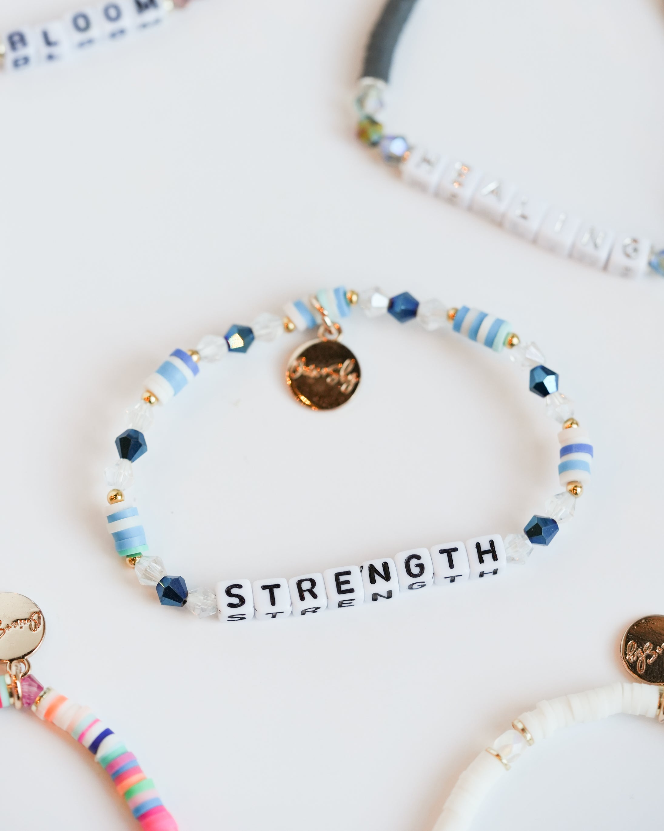 Custom Mini Blue Seed Bead Bracelet