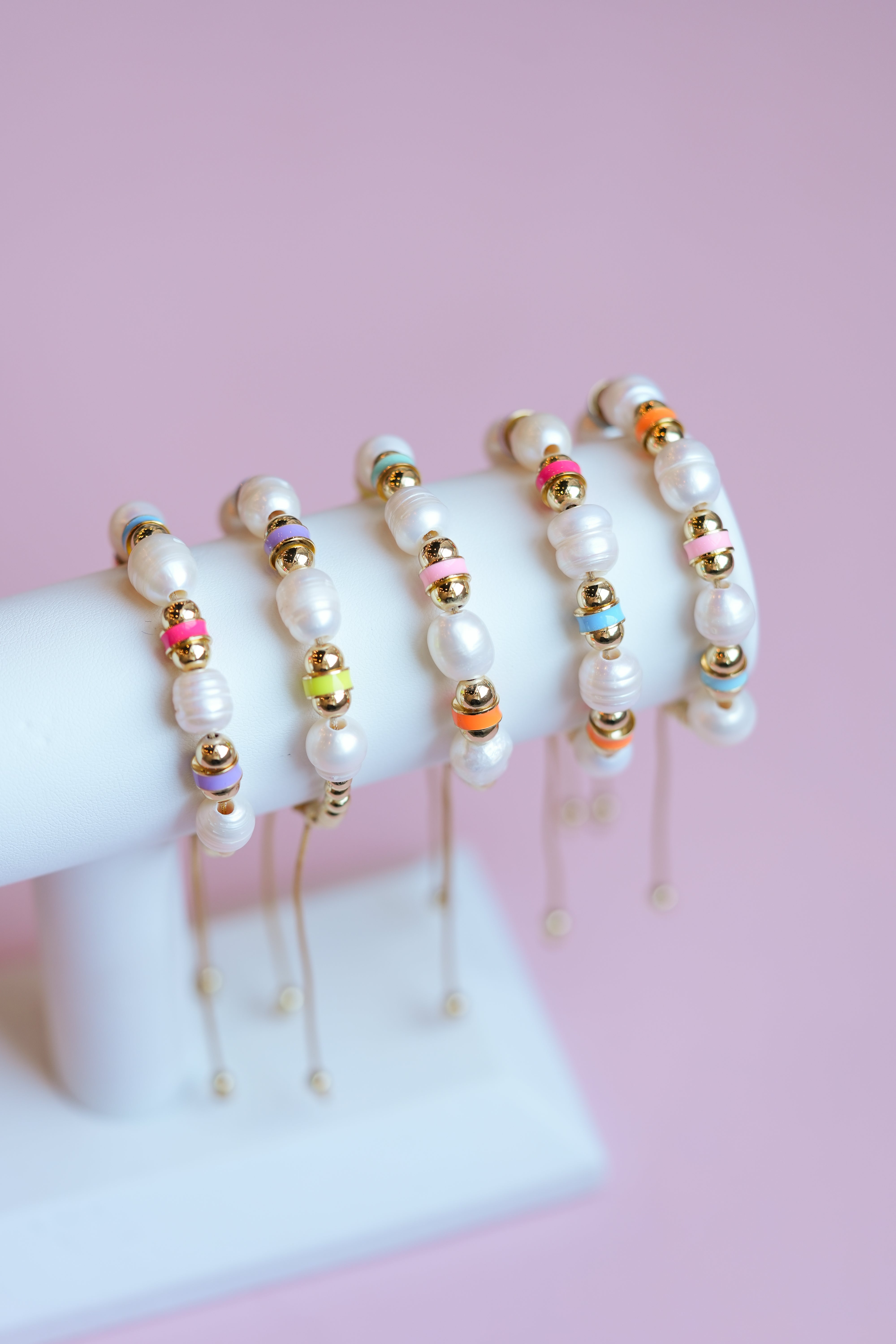Rainbow Pearl Adjustable Bracelet