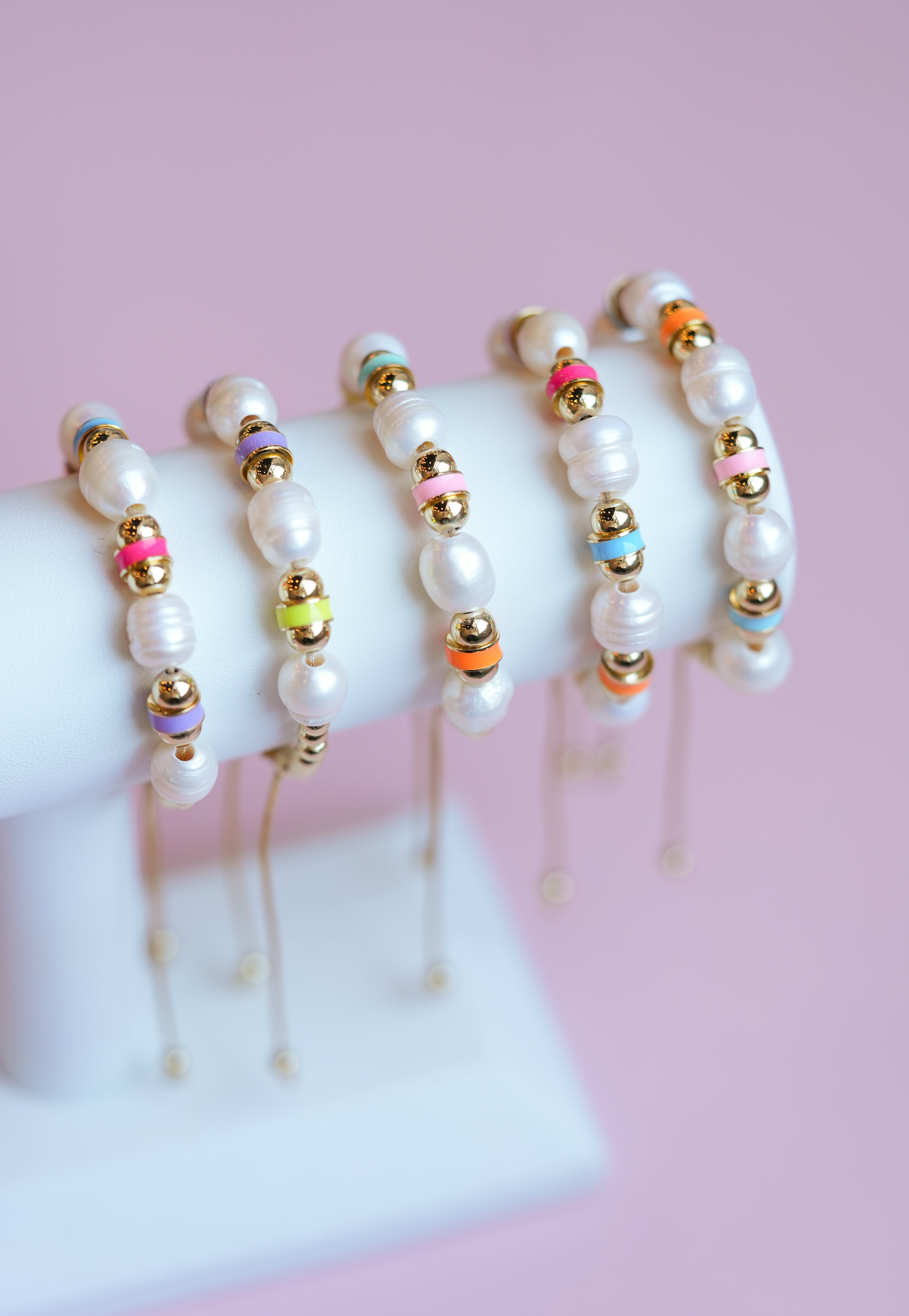 Rainbow Pearl Adjustable Bracelet