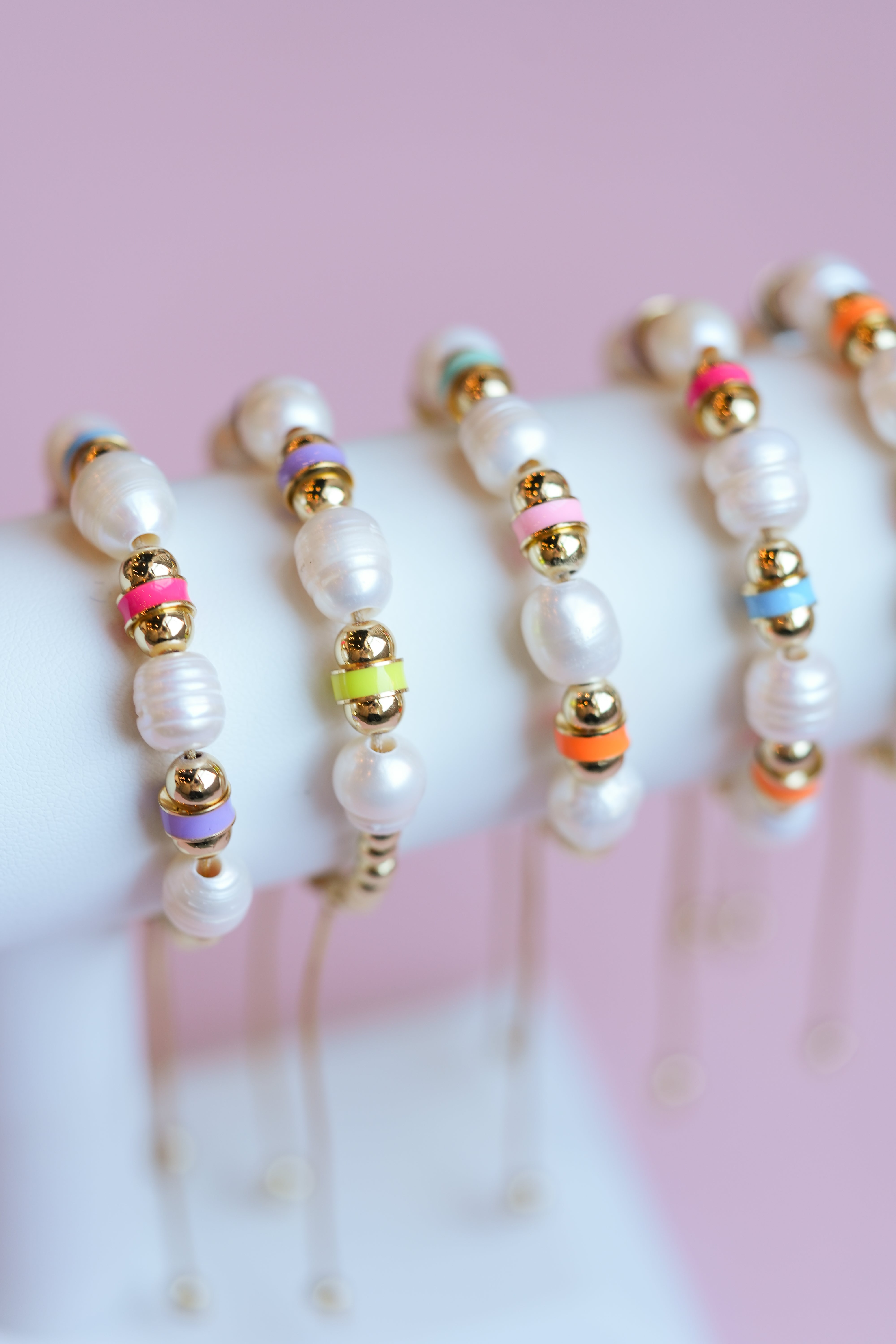 Rainbow Pearl Adjustable Bracelet