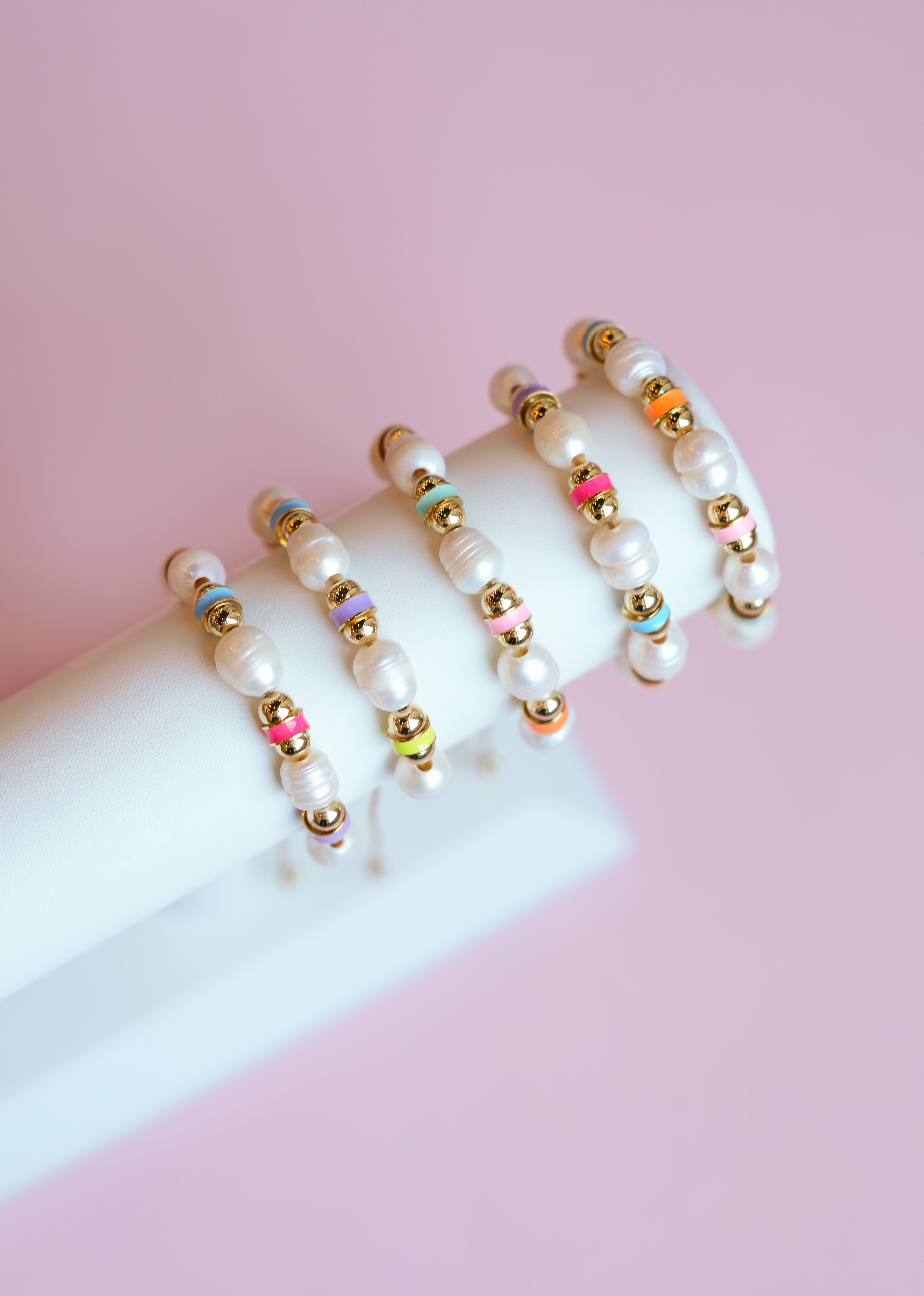 Rainbow Pearl Adjustable Bracelet