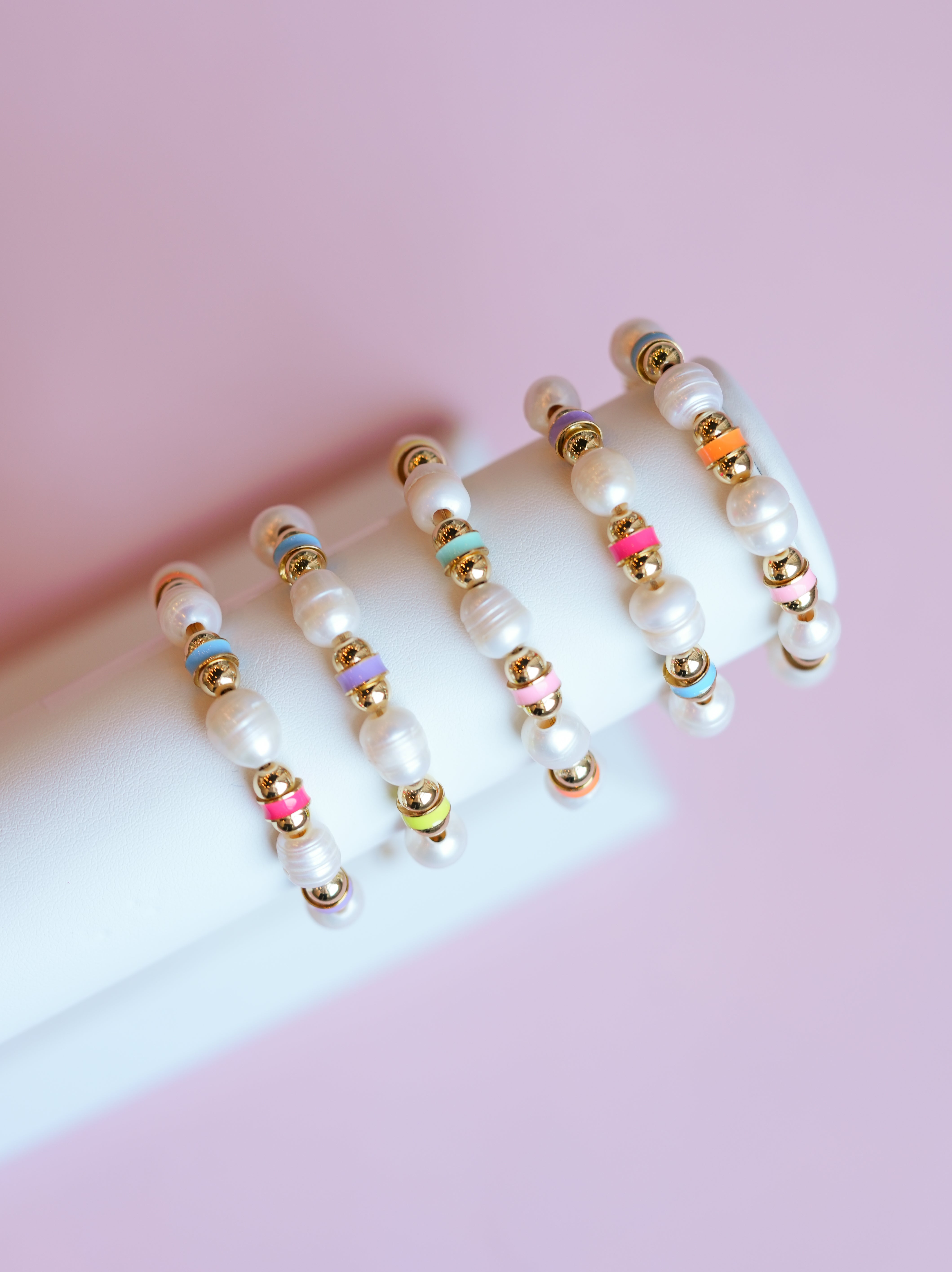 Rainbow Pearl Adjustable Bracelet