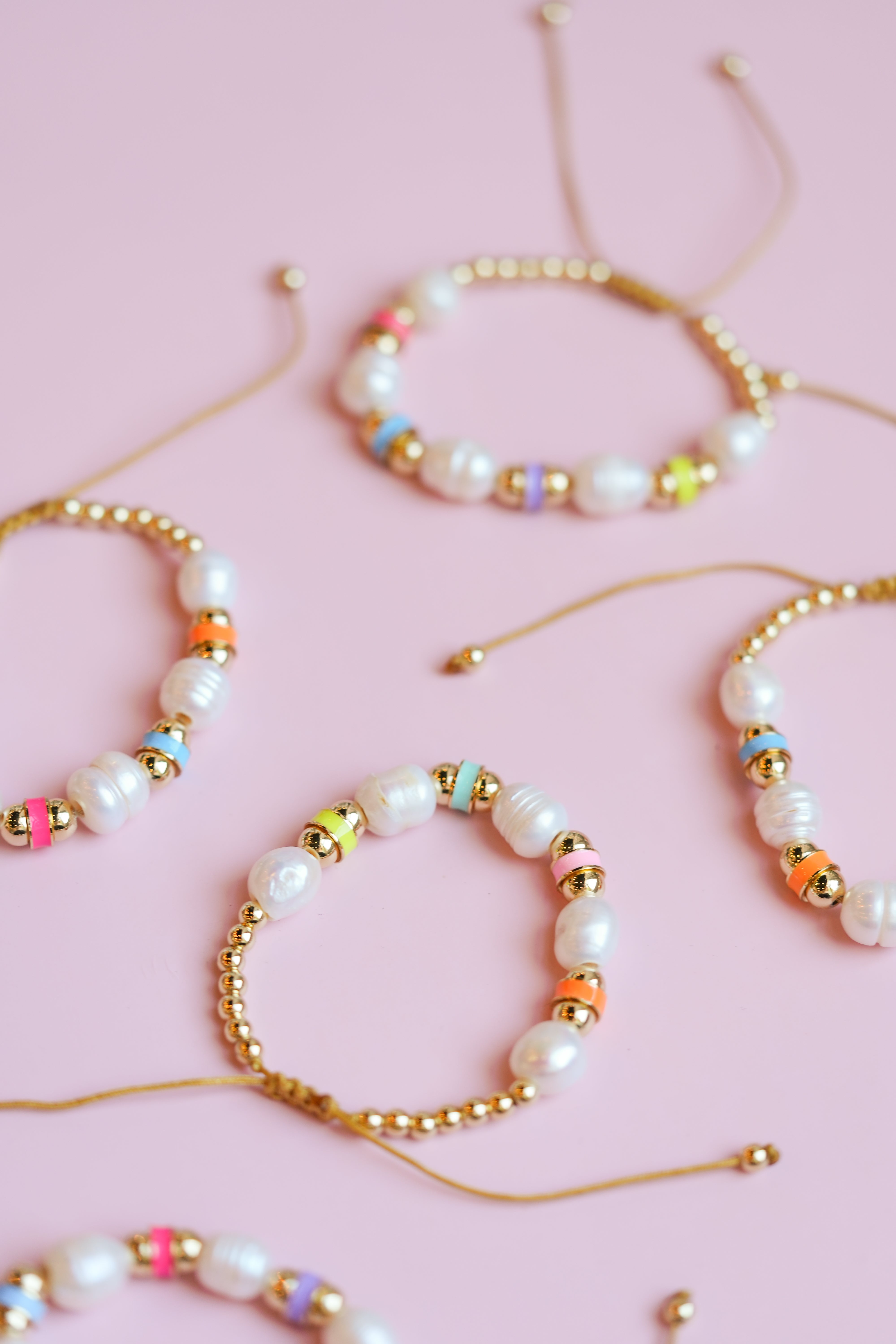 Rainbow Pearl Adjustable Bracelet
