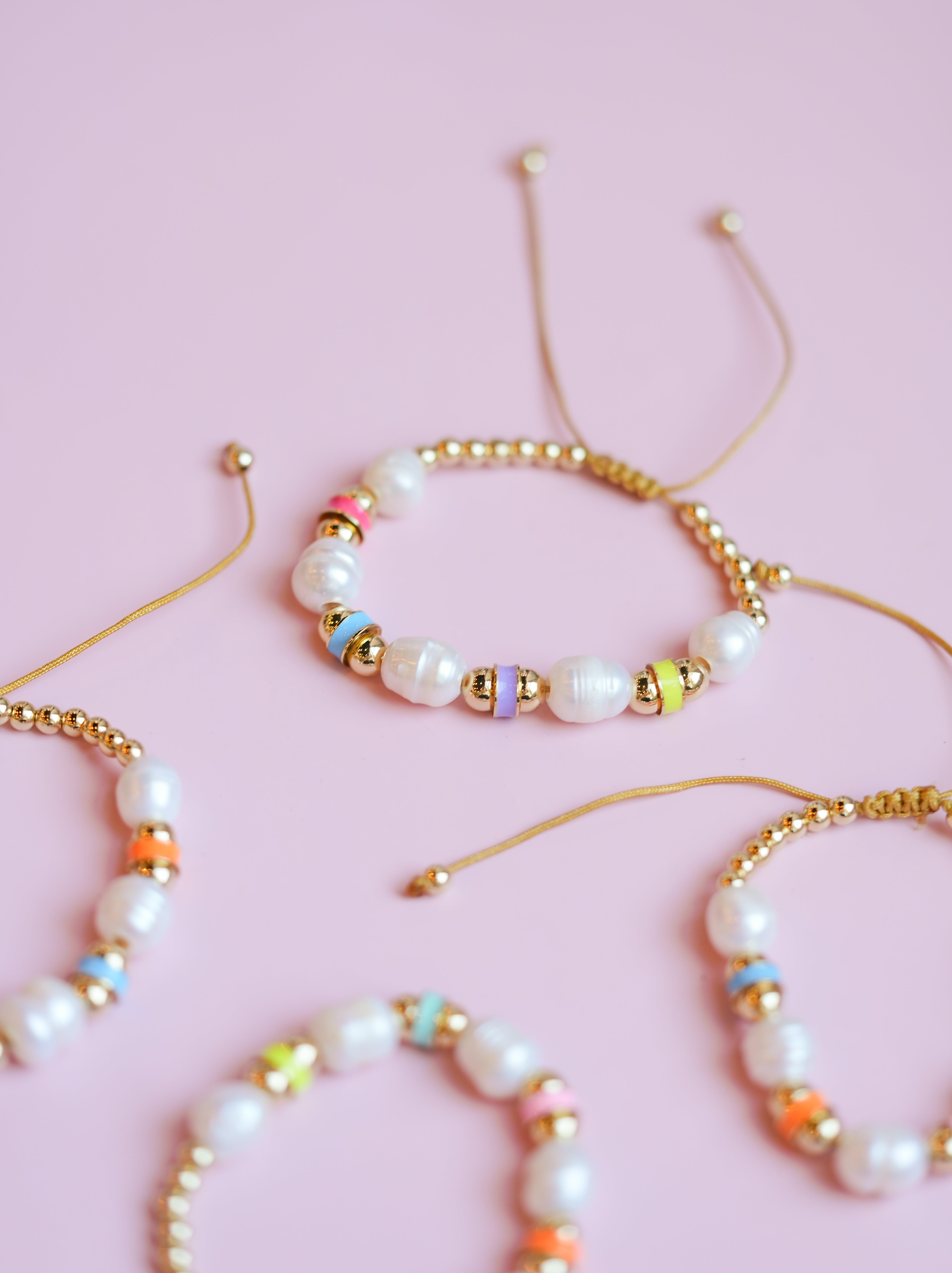Rainbow Pearl Adjustable Bracelet