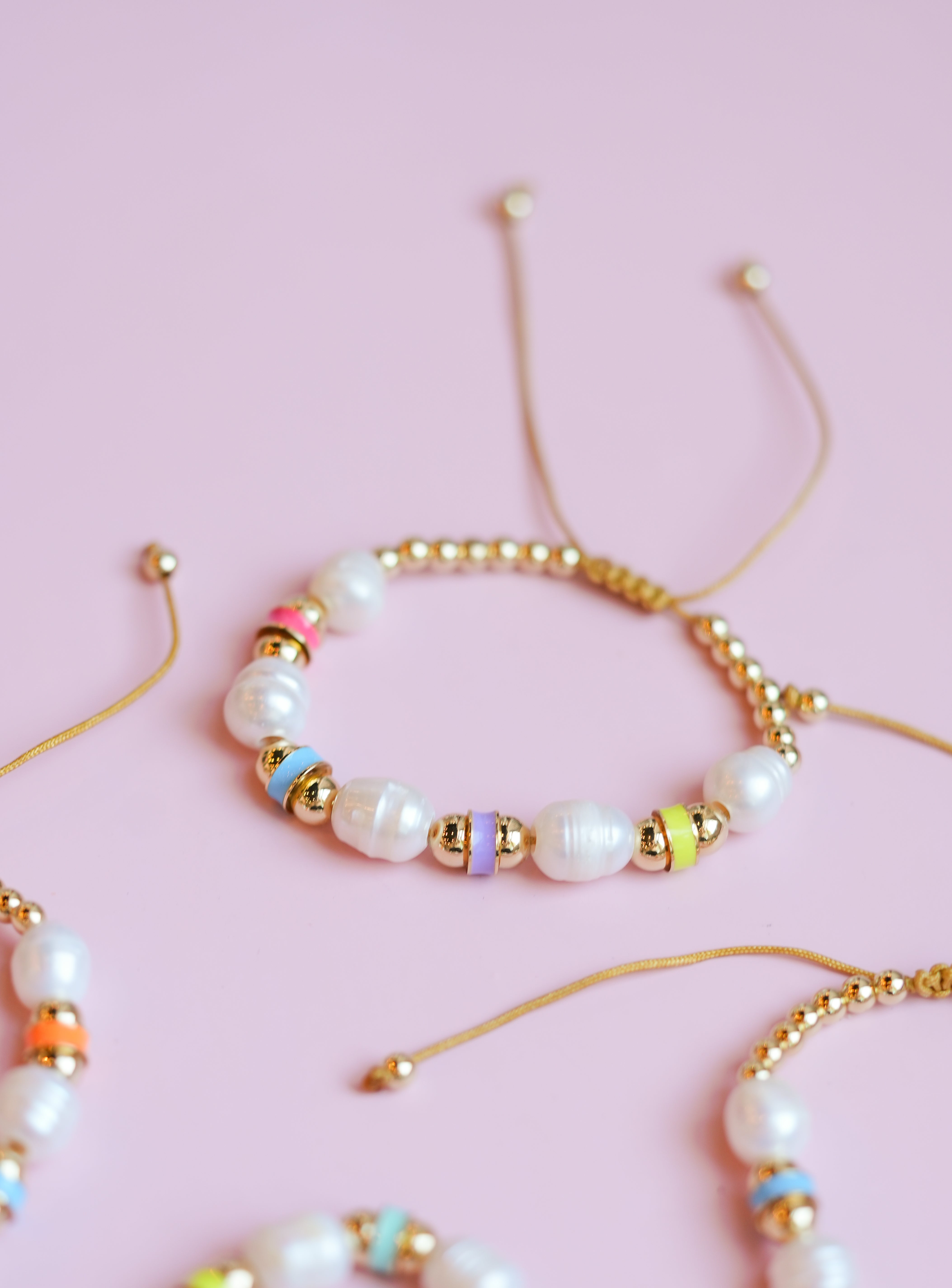 Rainbow Pearl Adjustable Bracelet