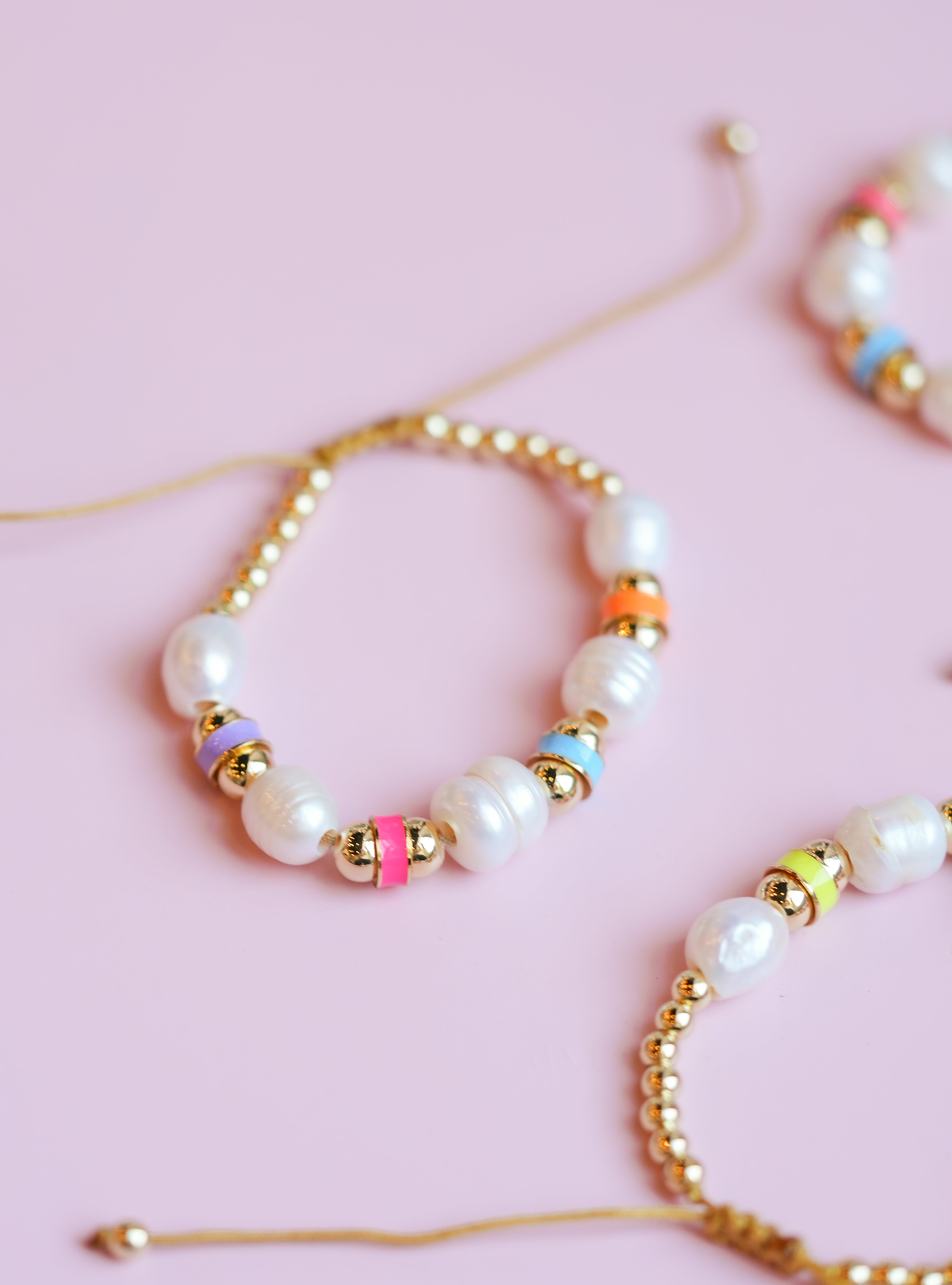 Rainbow Pearl Adjustable Bracelet