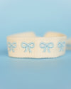 Blue Bow Embroidered Bracelet