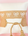 Tan Bow Embroidered Bracelet