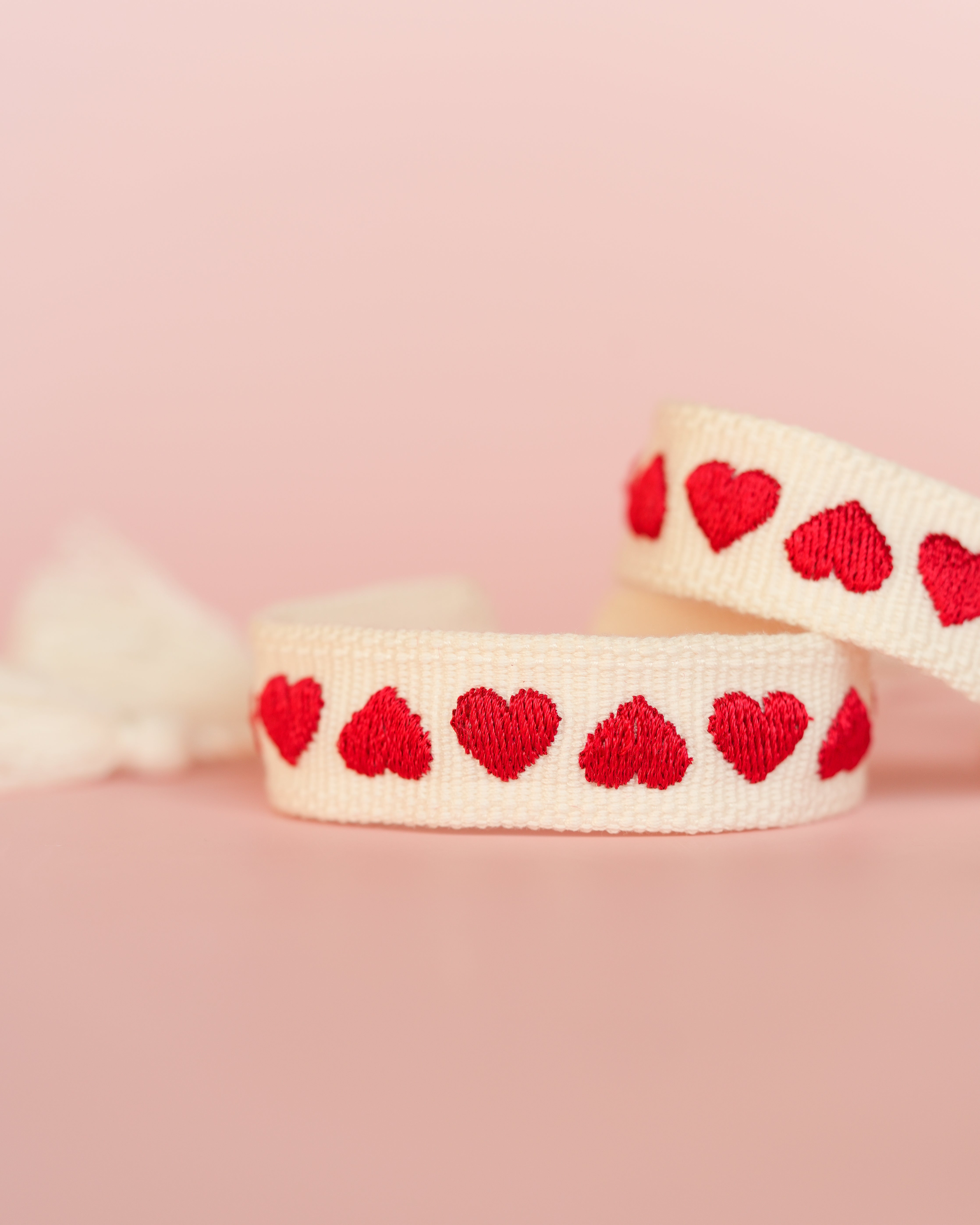 Heart Embroidered Bracelet