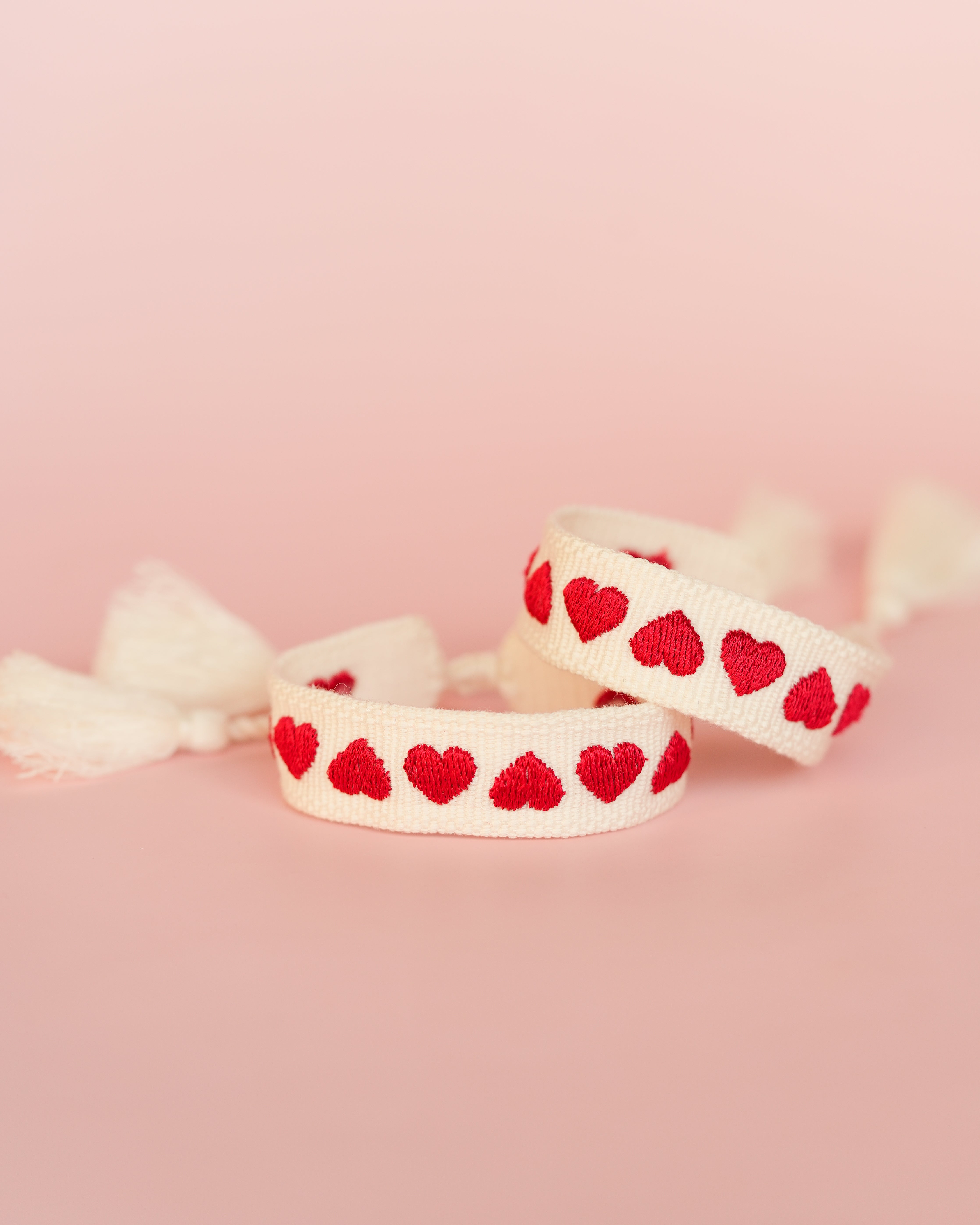 Heart Embroidered Bracelet