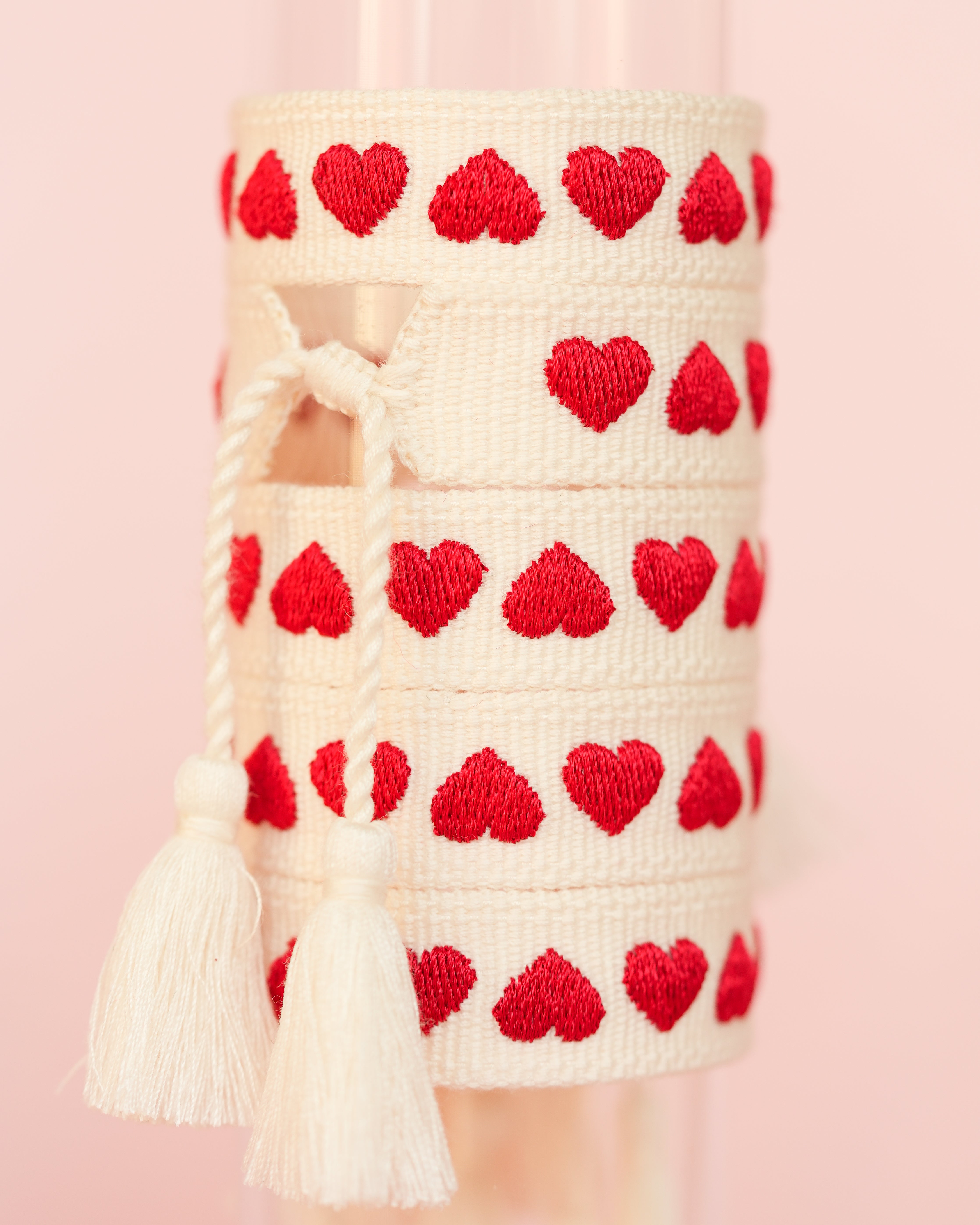 Heart Embroidered Bracelet