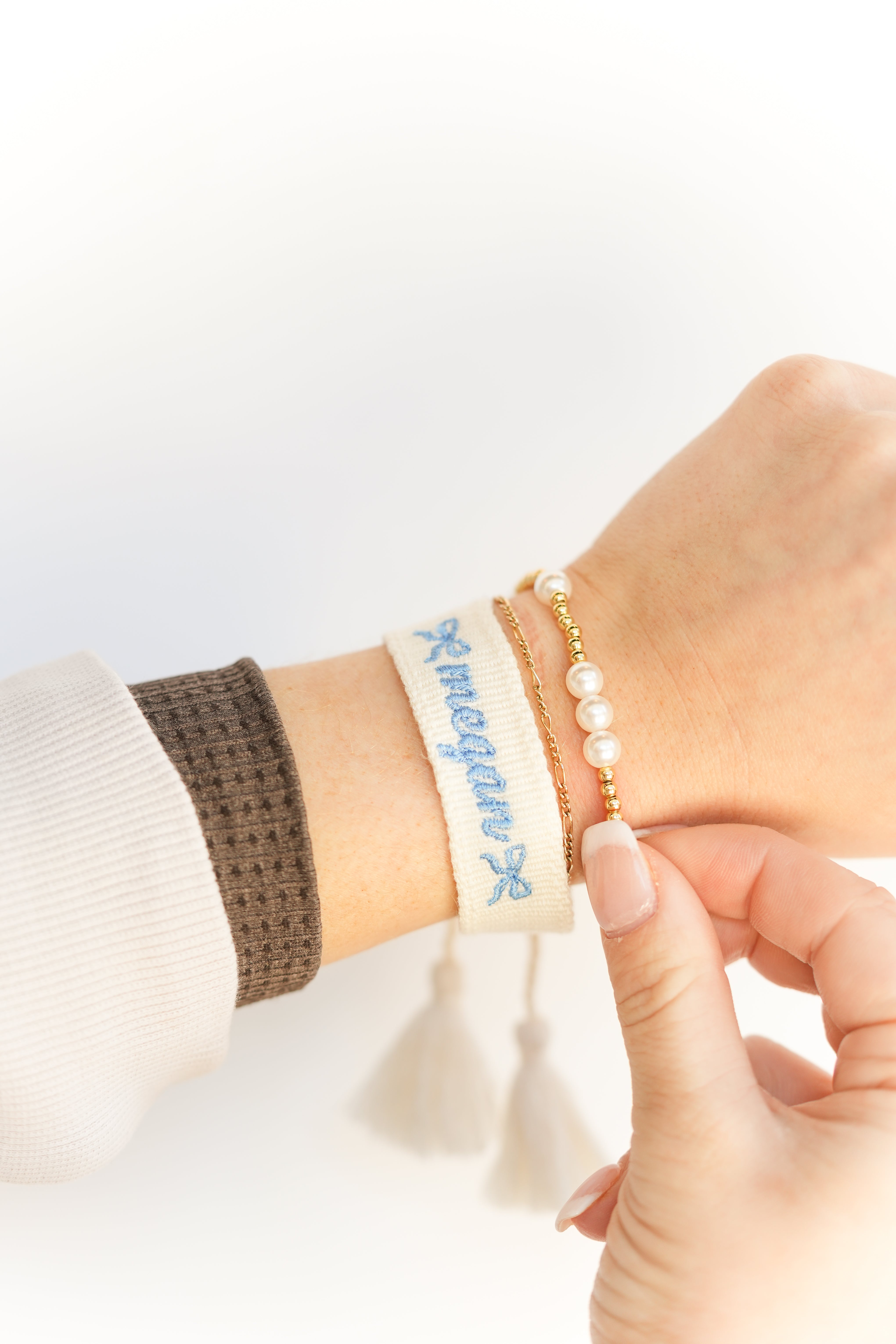 Custom Bow Embroidered Bracelet