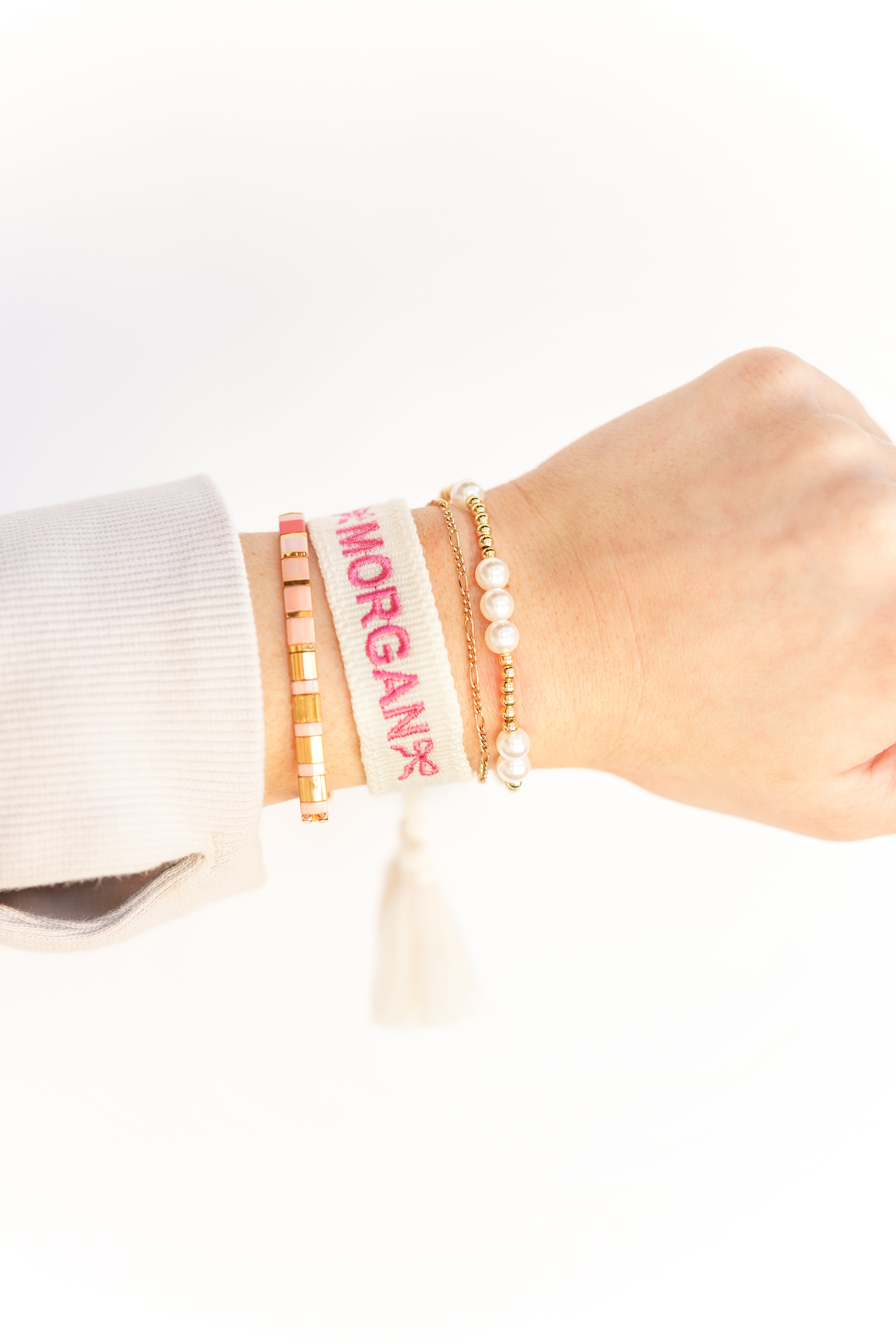 Custom Bow Embroidered Bracelet