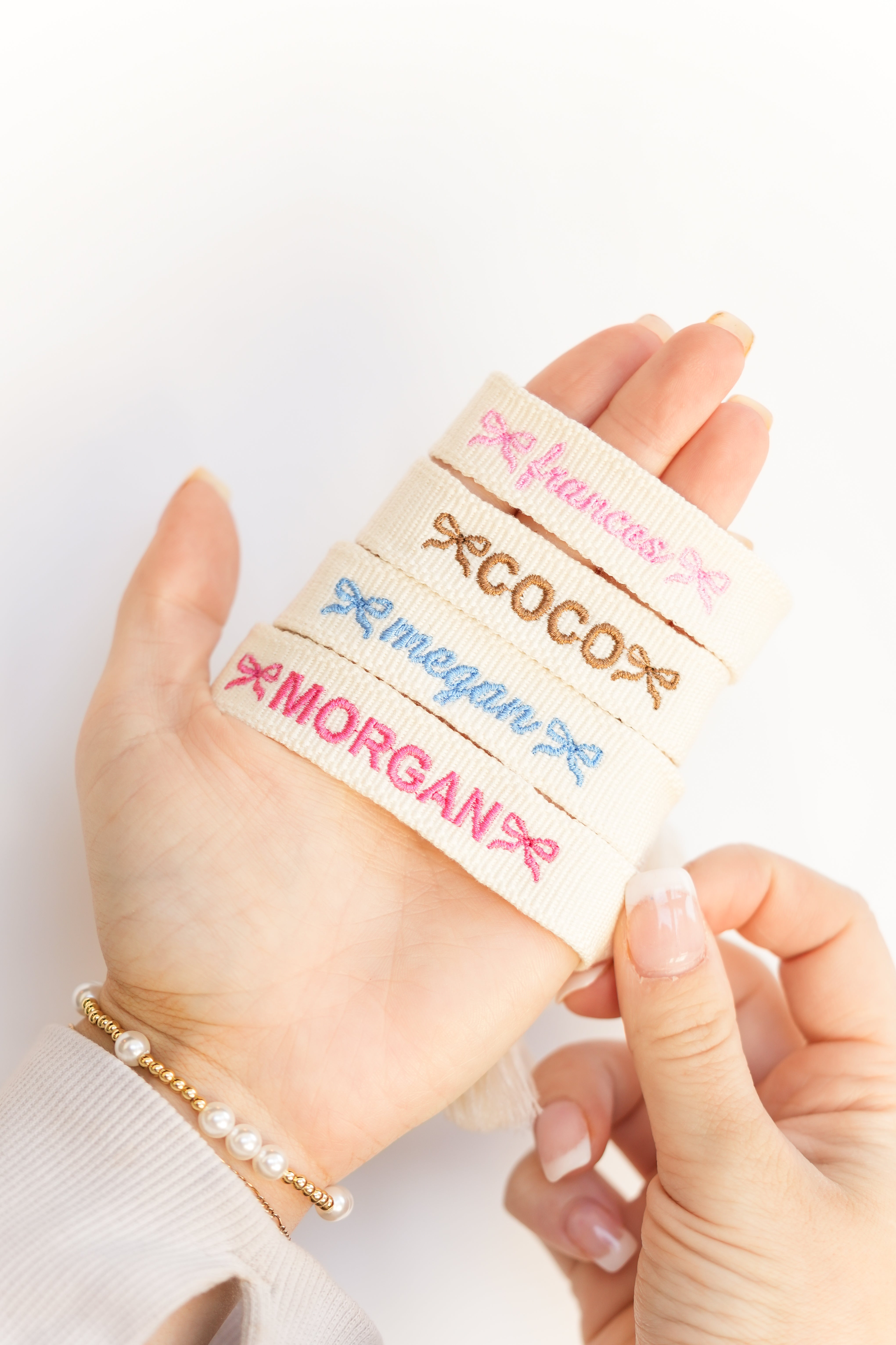 Custom Bow Embroidered Bracelet