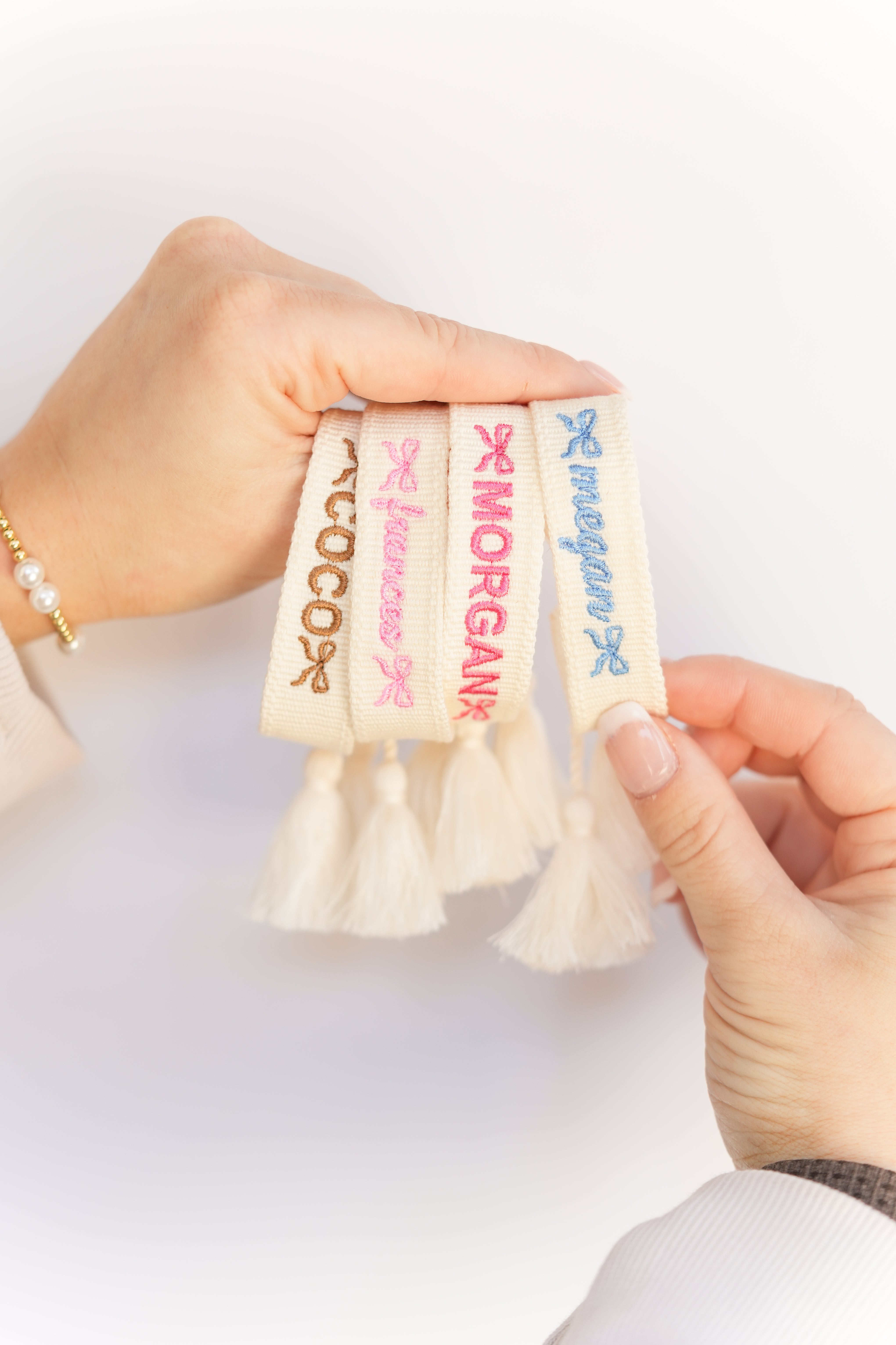 Custom Bow Embroidered Bracelet
