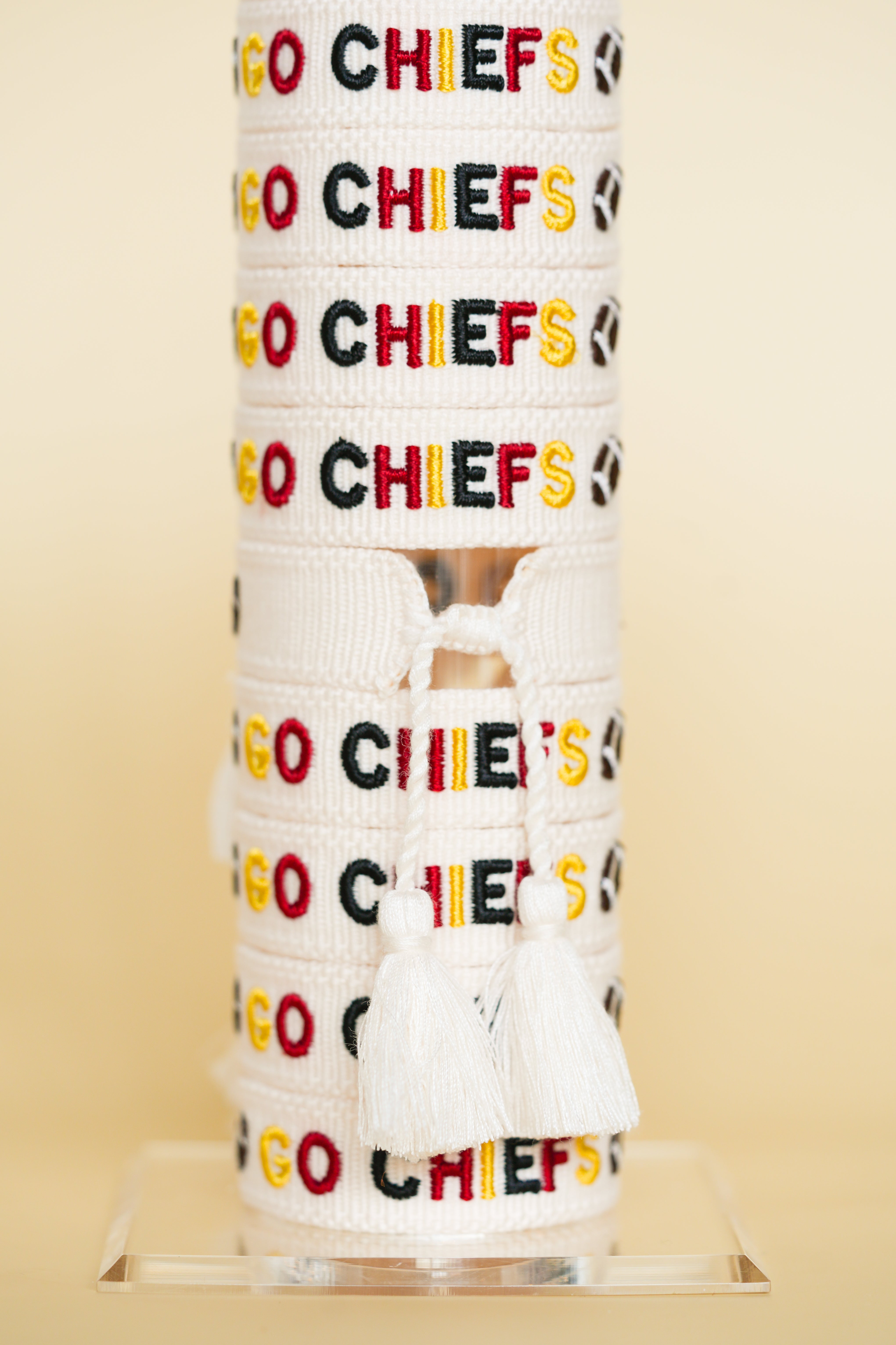 KIDS Go Chiefs Football Embroidered Bracelet