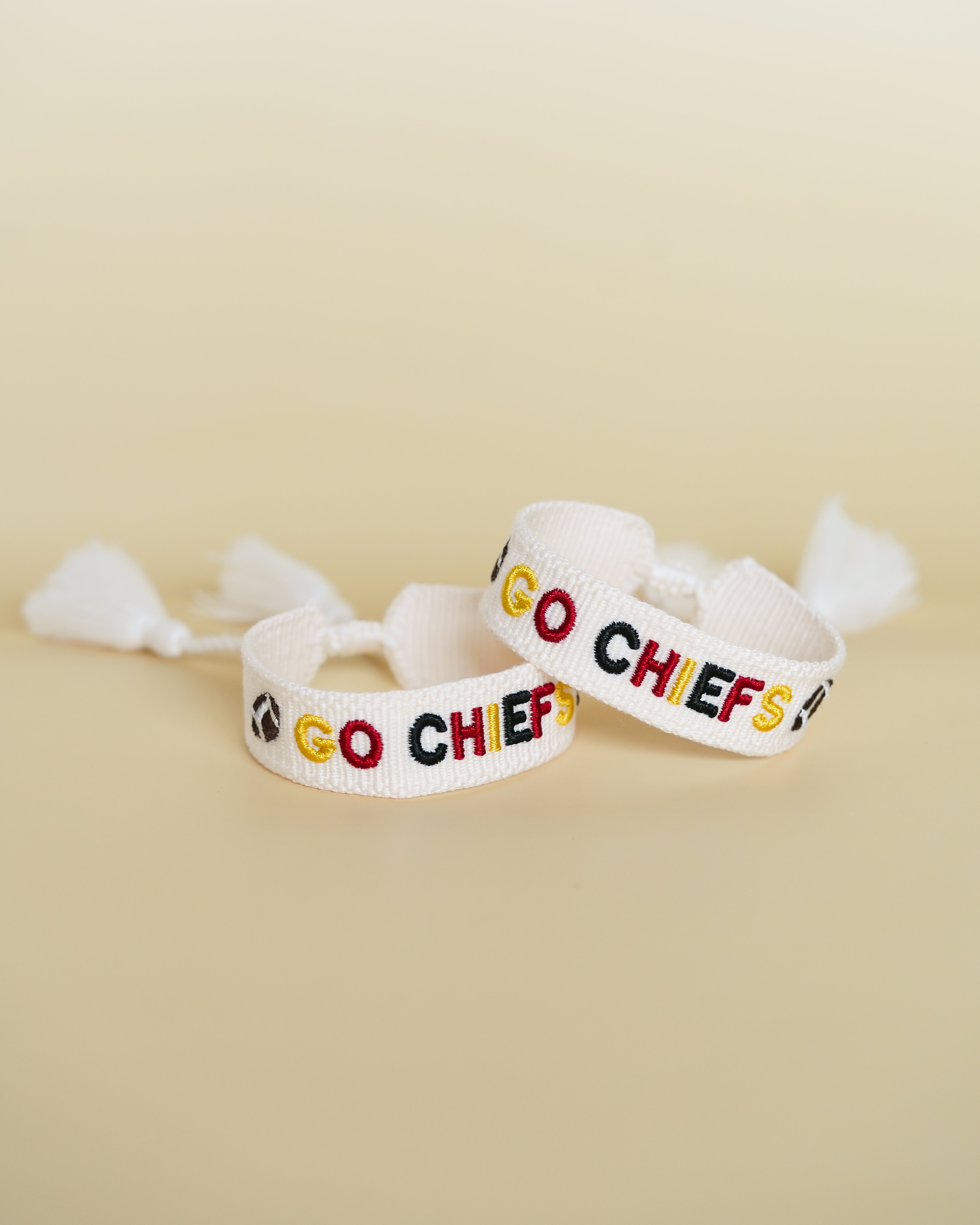 KIDS Go Chiefs Football Embroidered Bracelet
