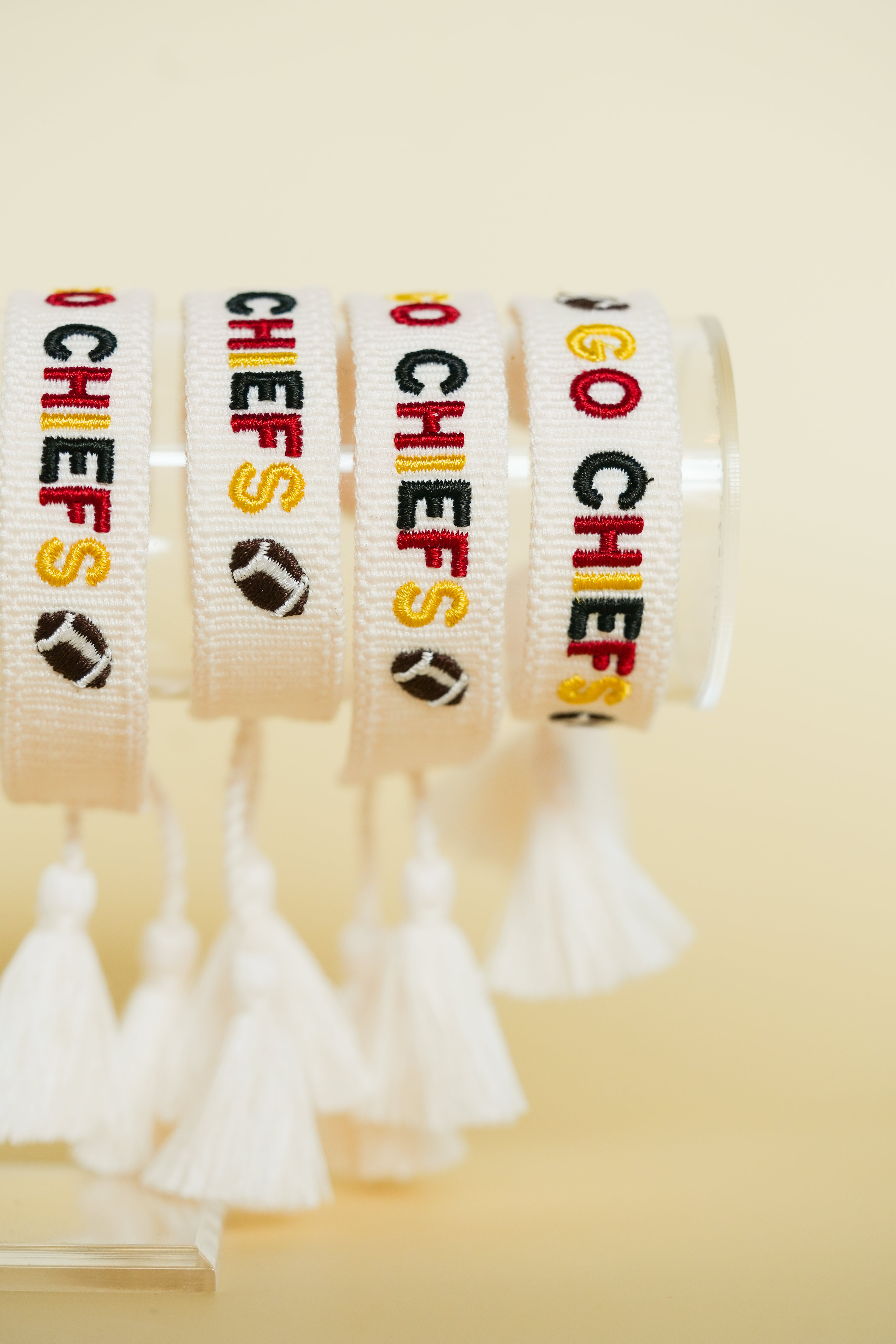 KIDS Go Chiefs Football Embroidered Bracelet