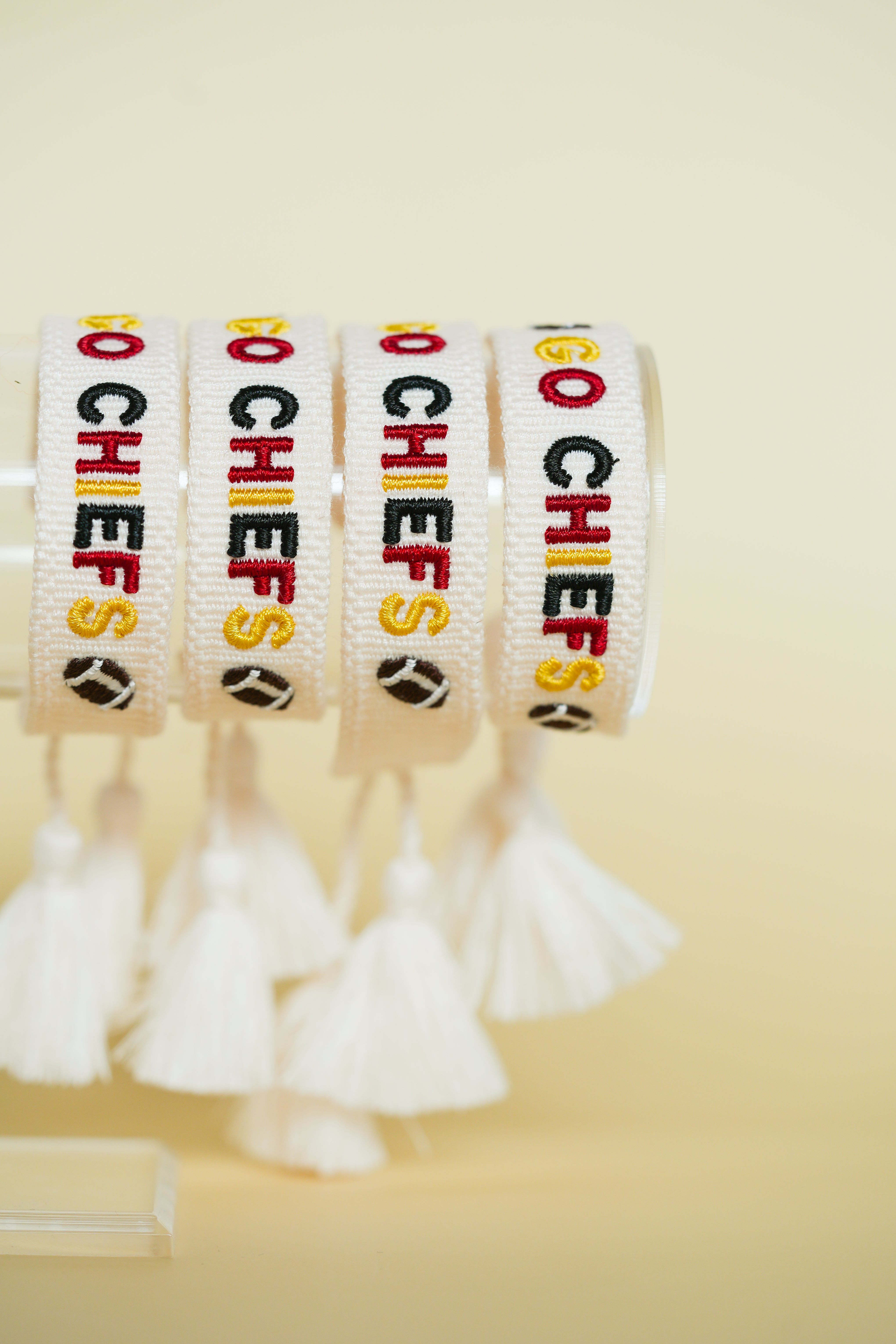 KIDS Go Chiefs Football Embroidered Bracelet