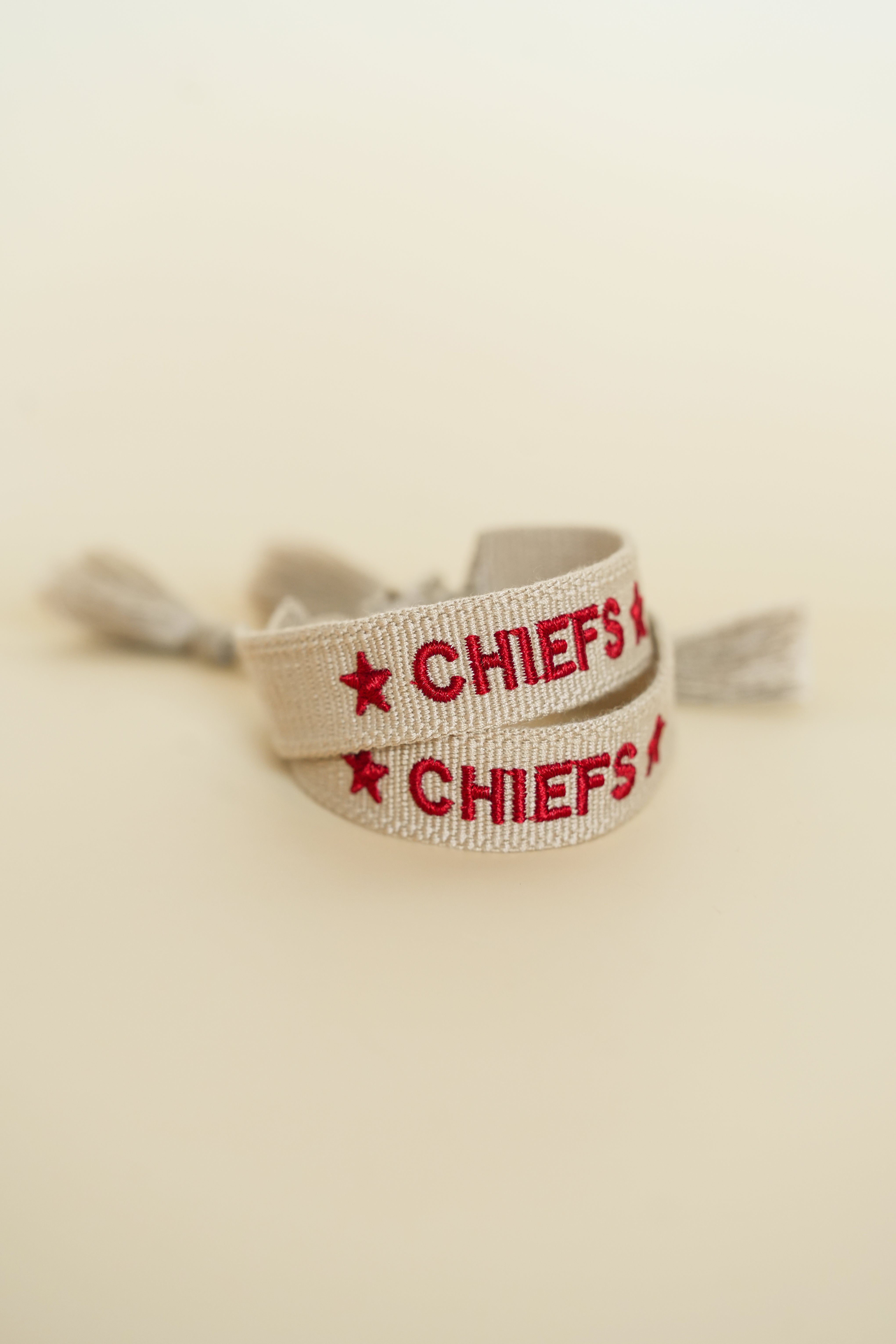 Chiefs Tan Embroidered Bracelet