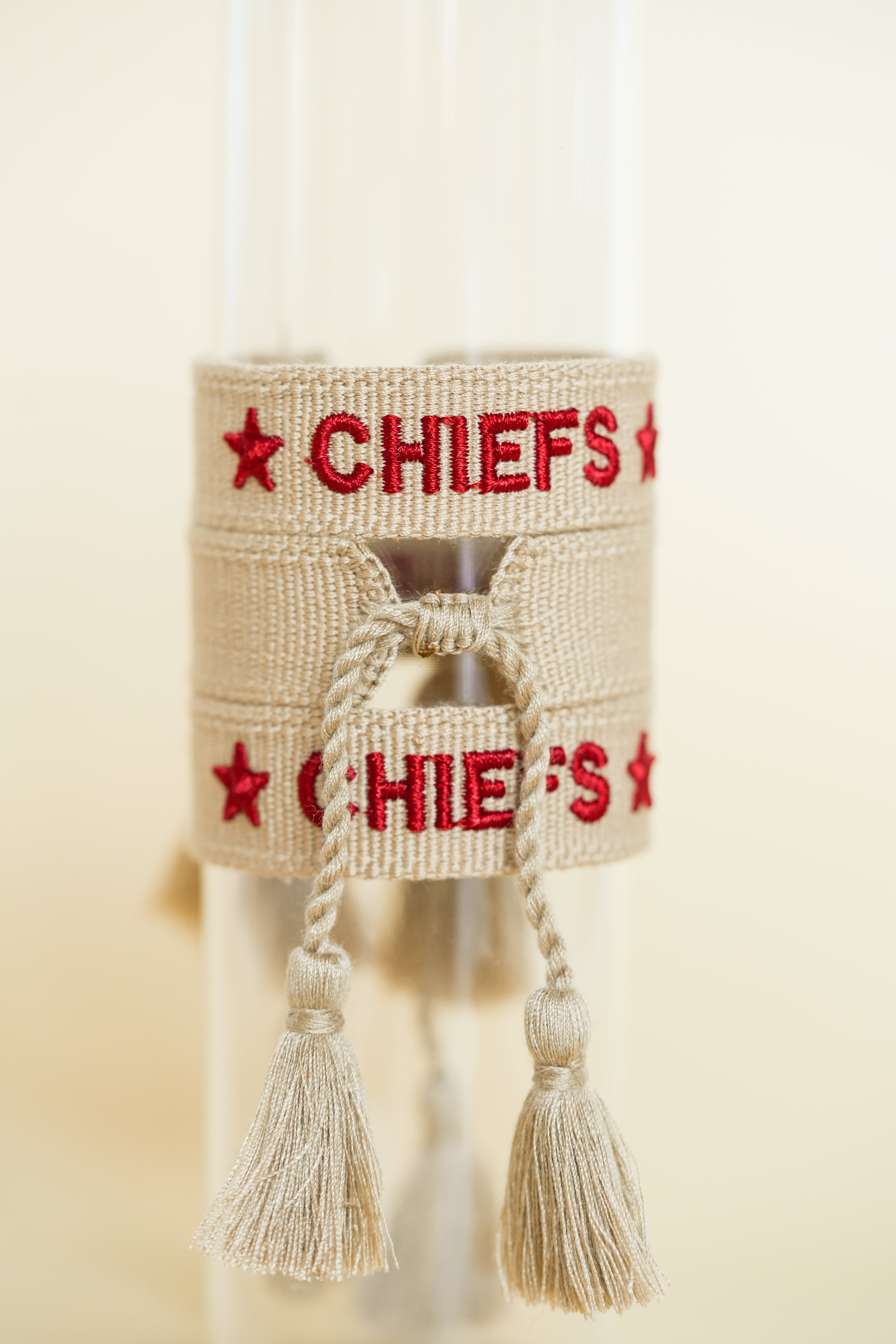 Chiefs Tan Embroidered Bracelet