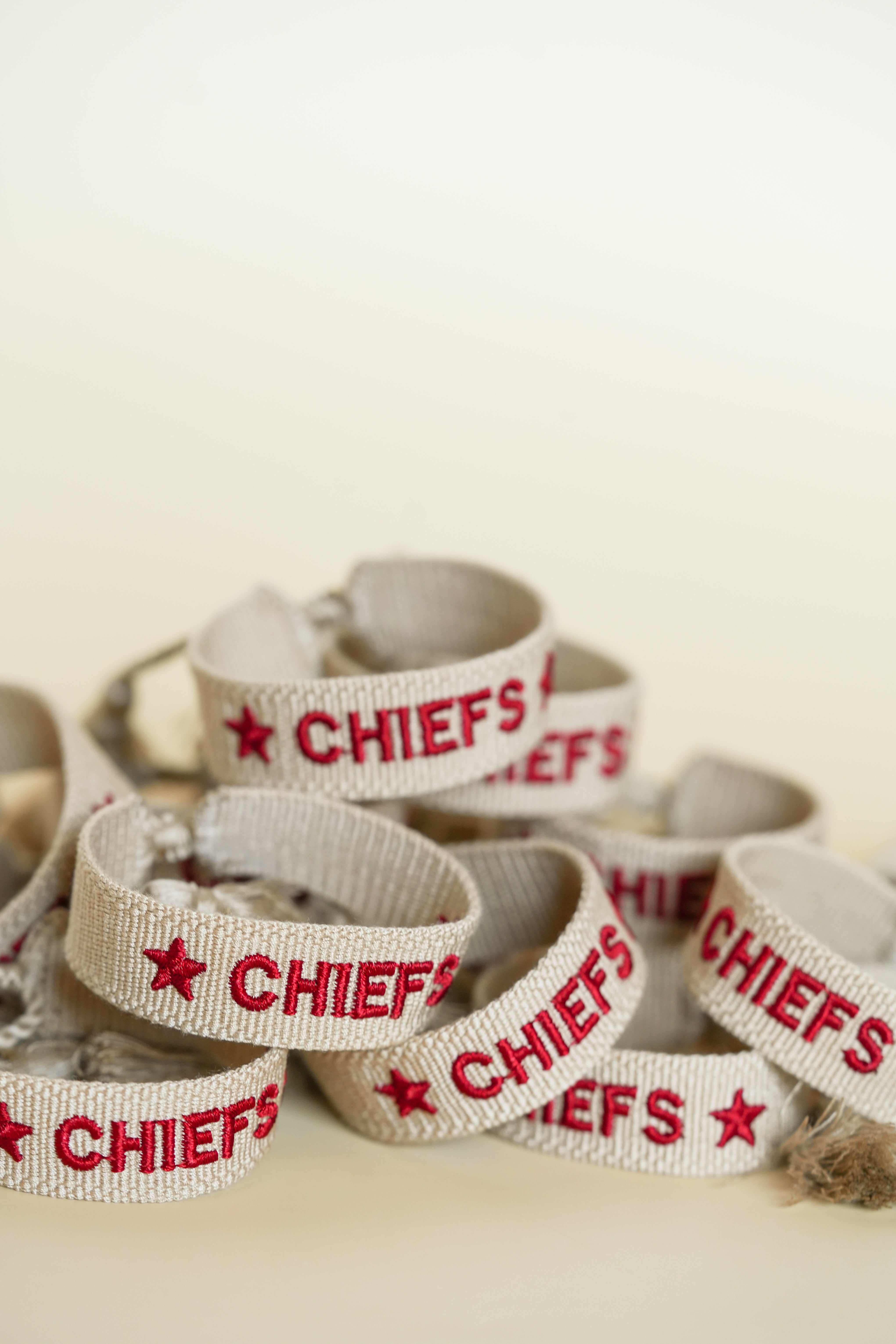 Chiefs Tan Embroidered Bracelet