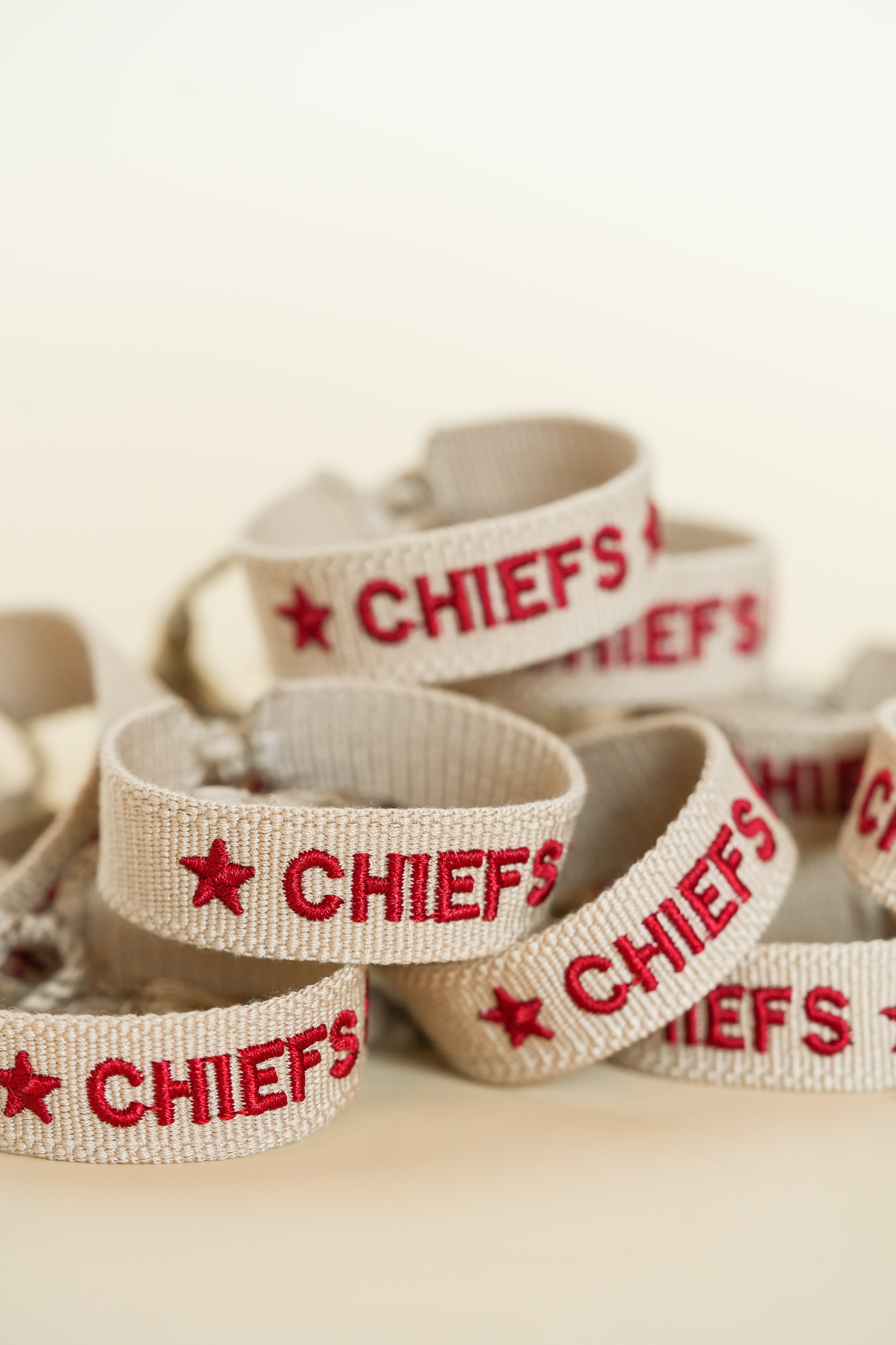 Chiefs Tan Embroidered Bracelet