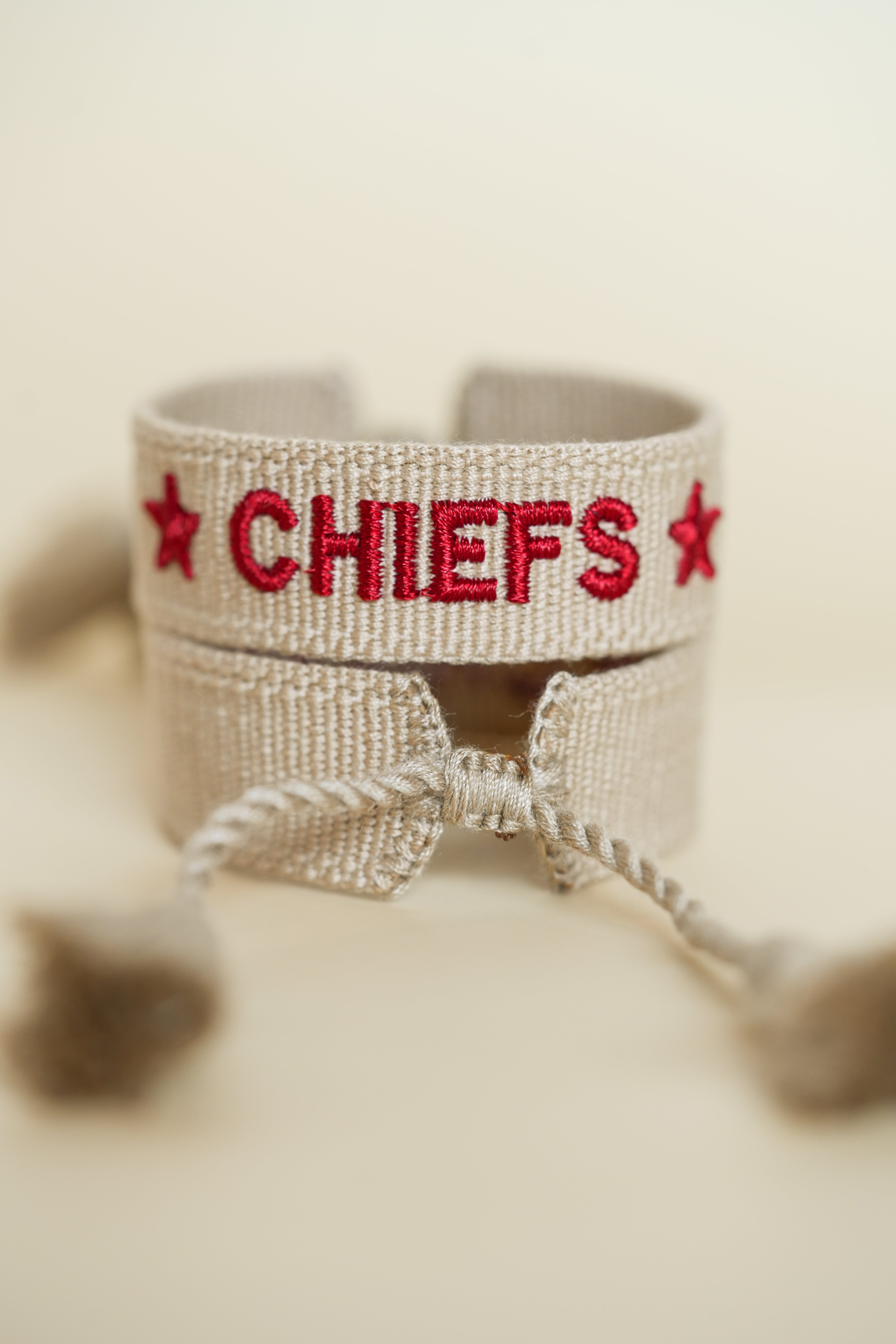 Chiefs Tan Embroidered Bracelet