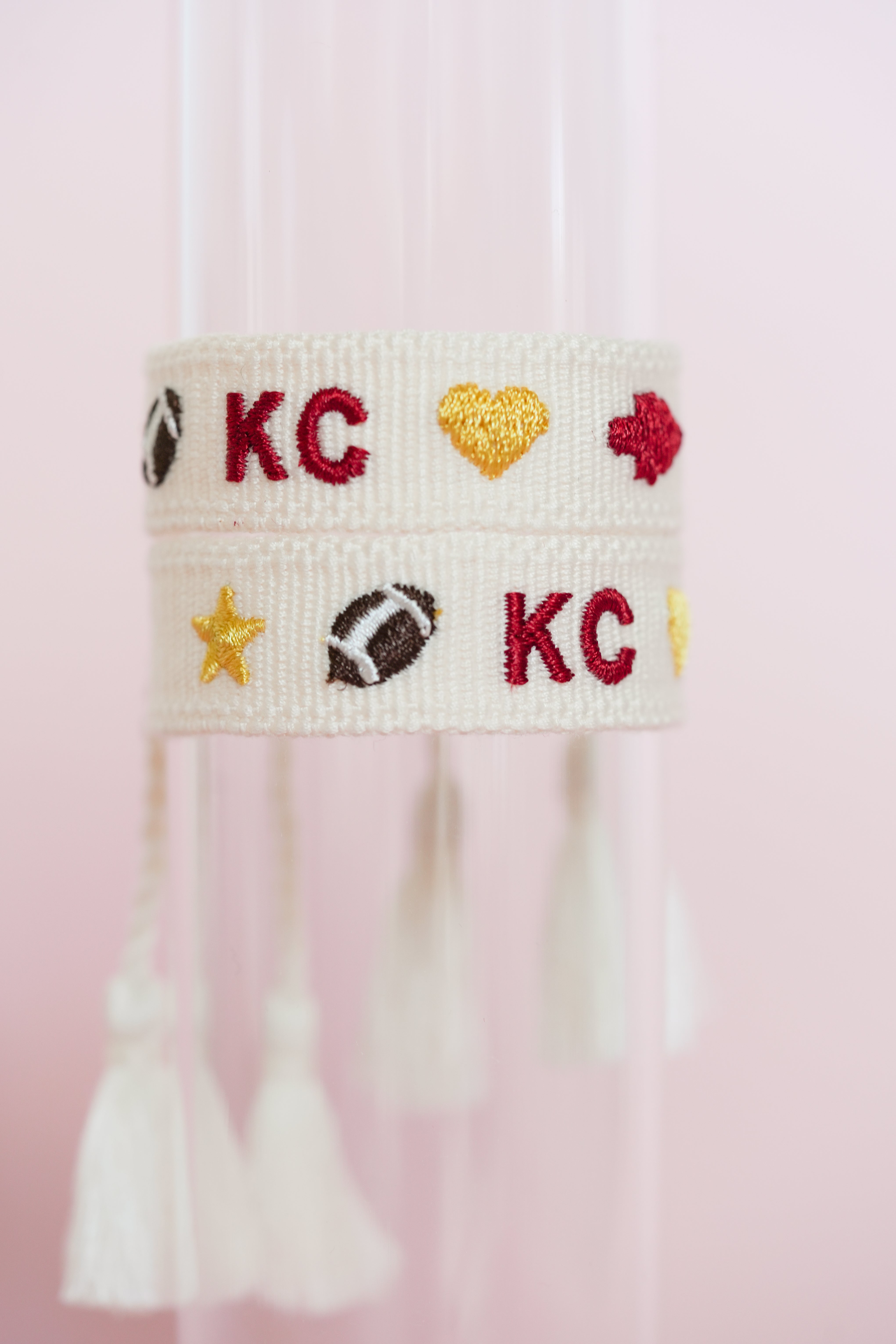 Chiefs Charm Embroidered Bracelet
