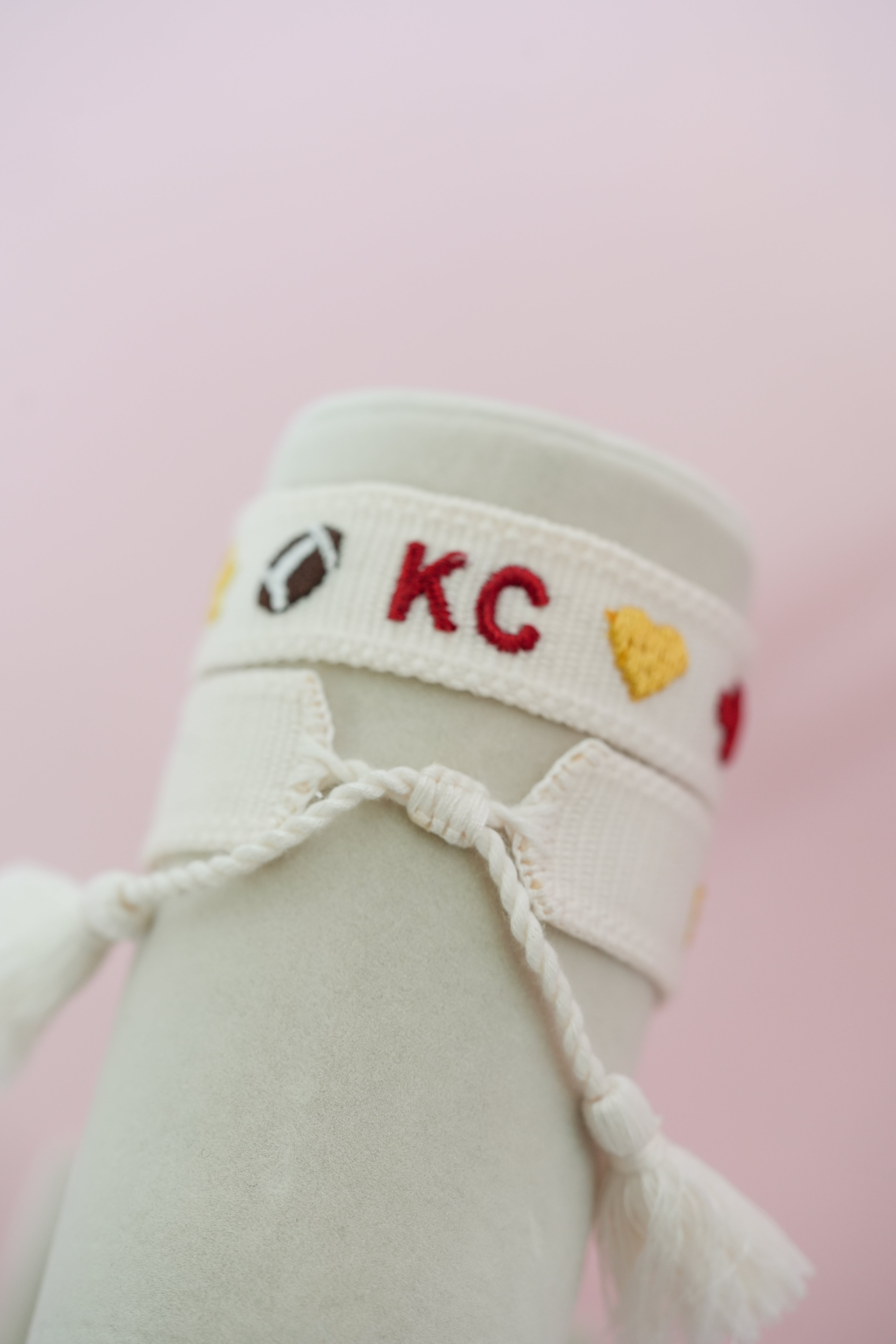 Chiefs Charm Embroidered Bracelet