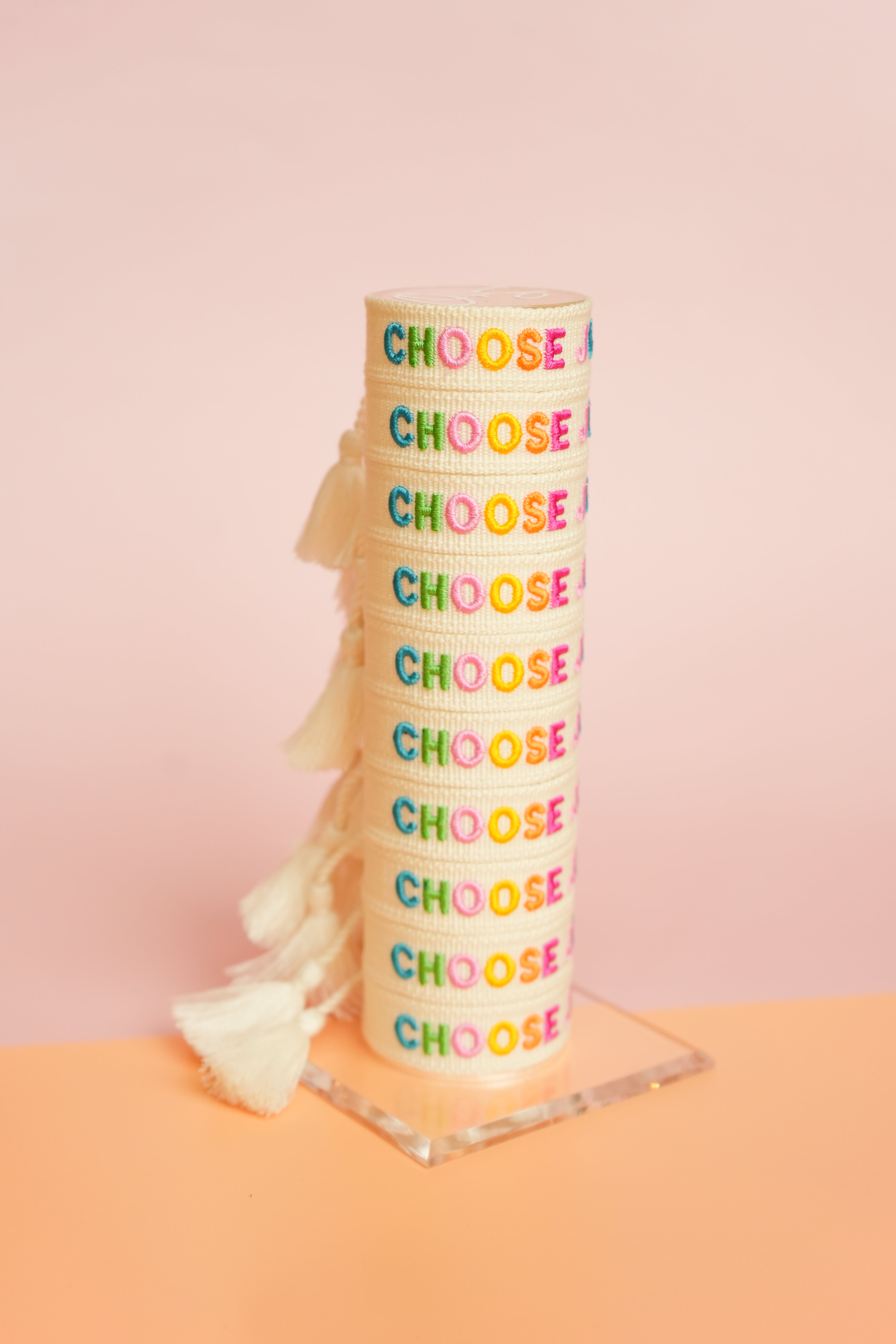 Choose Joy Embroidered Bracelet