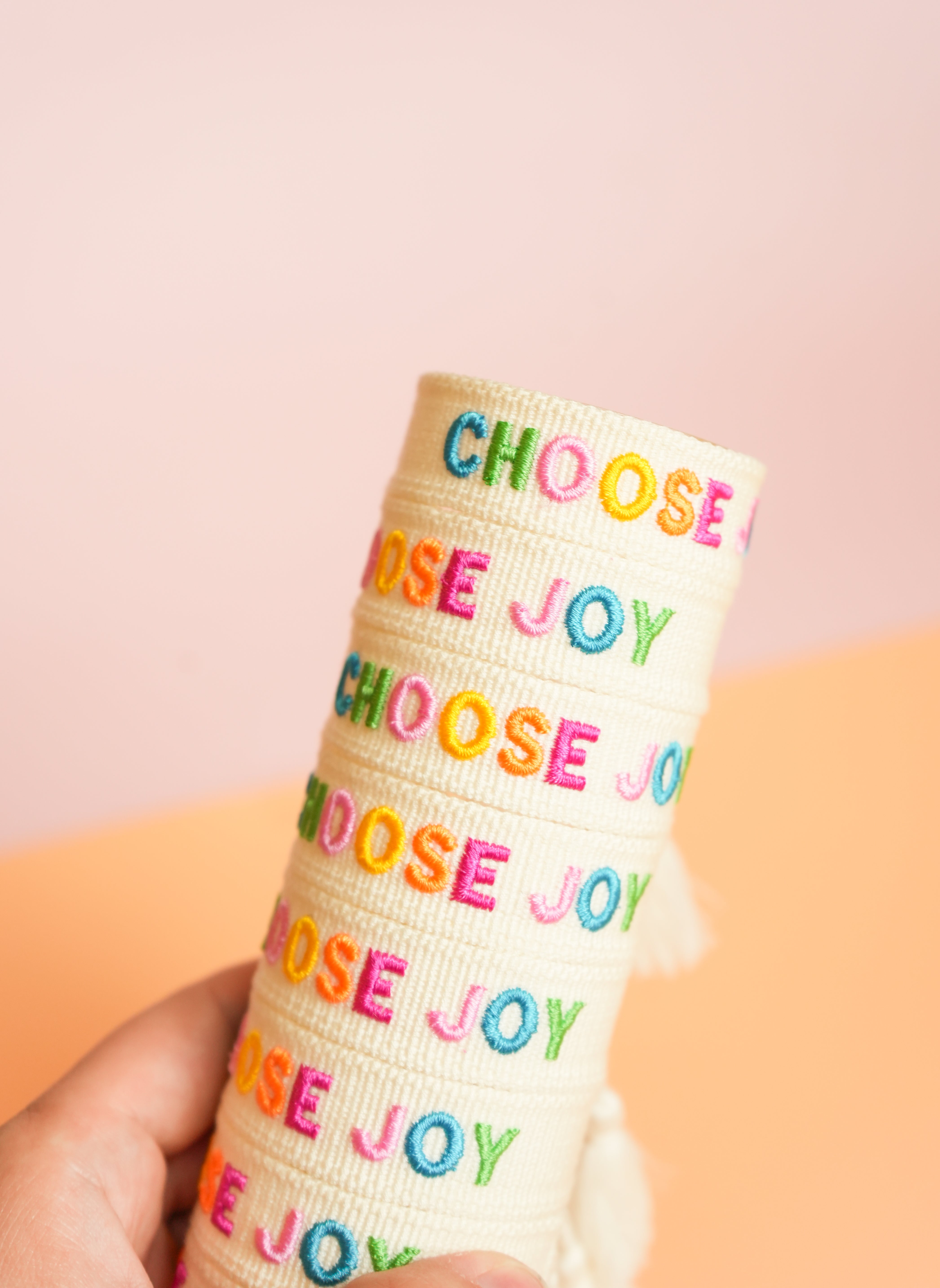 Choose Joy Embroidered Bracelet