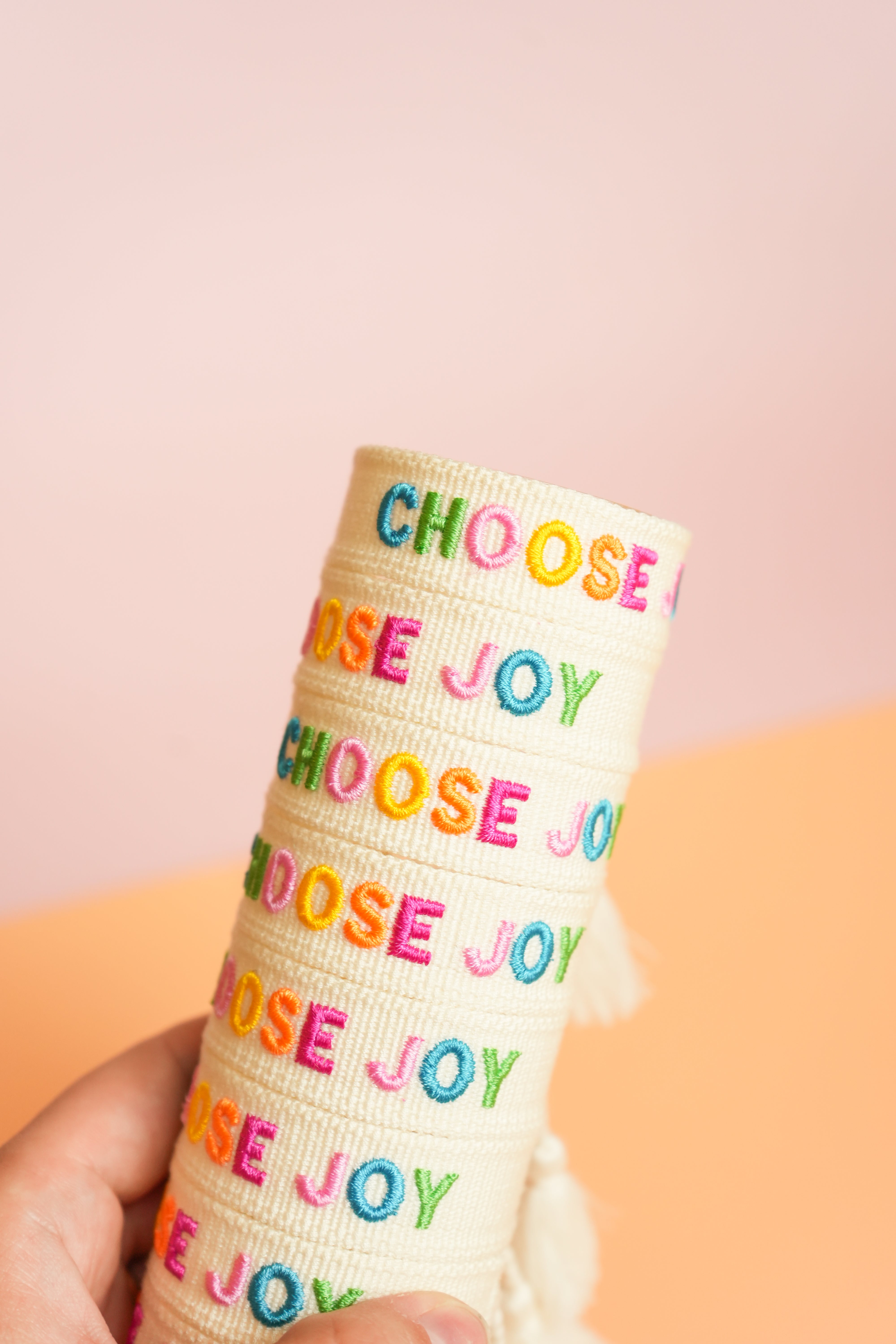 Choose Joy Embroidered Bracelet