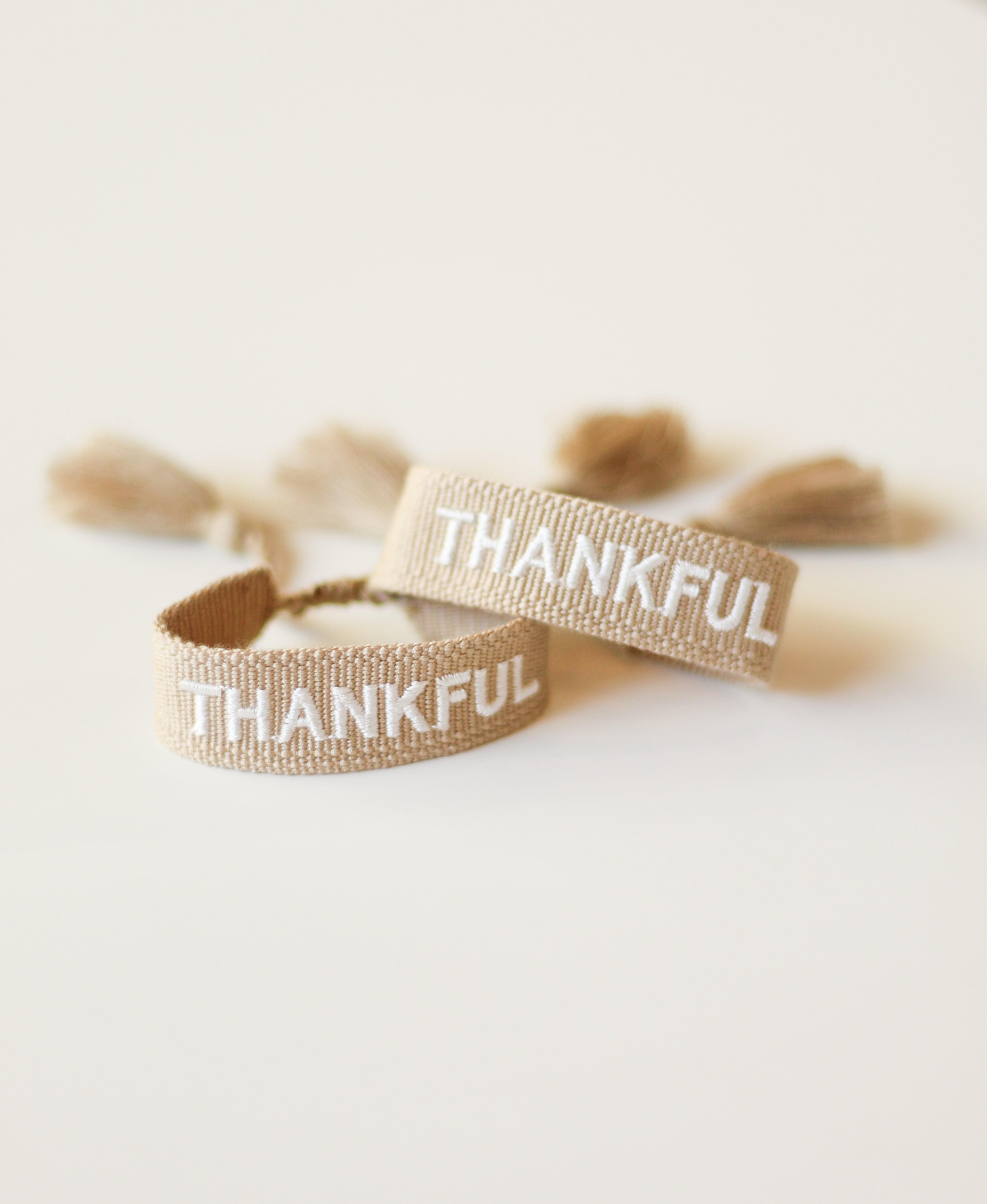 Thankful Embroidered Bracelet