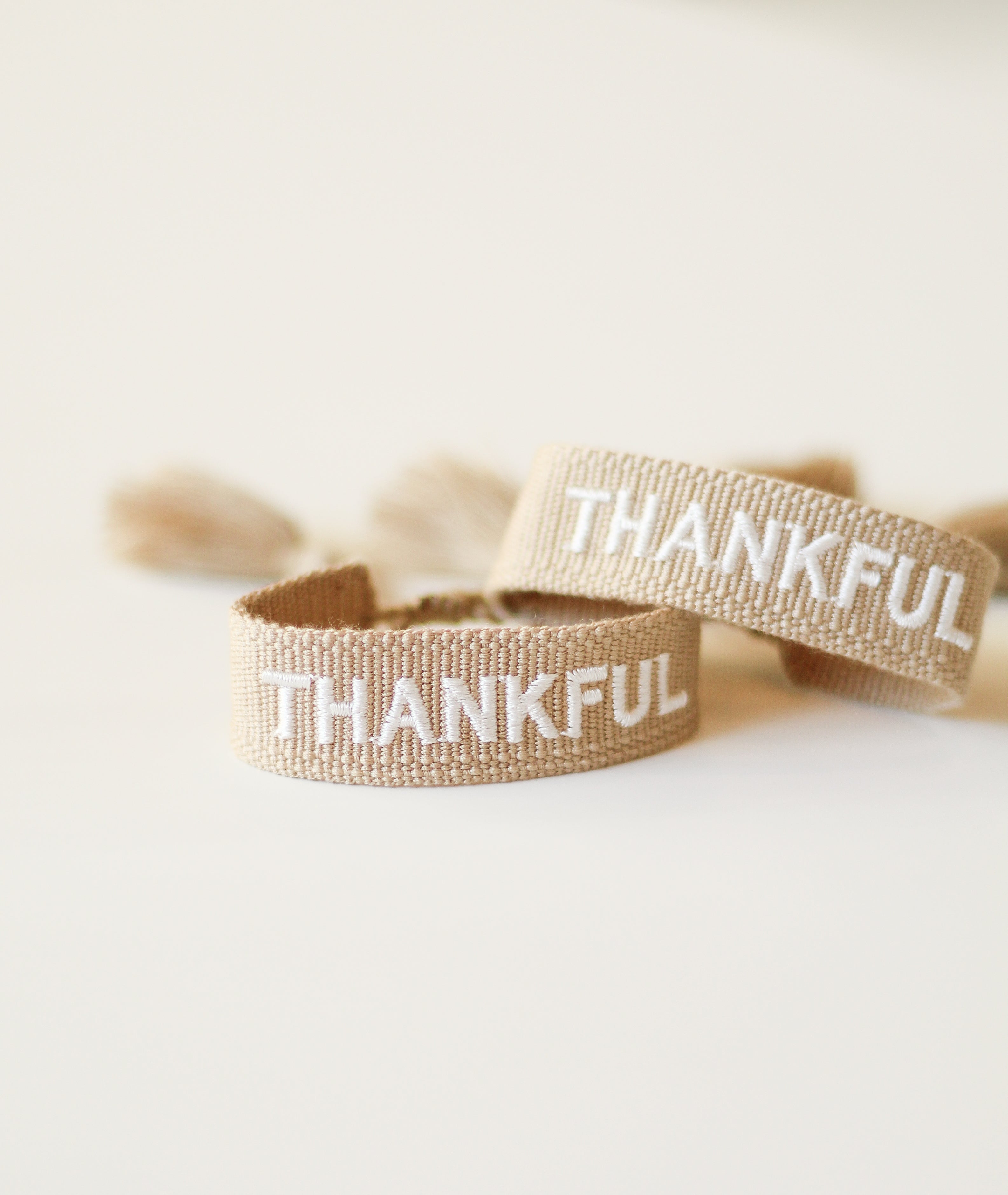 Thankful Embroidered Bracelet